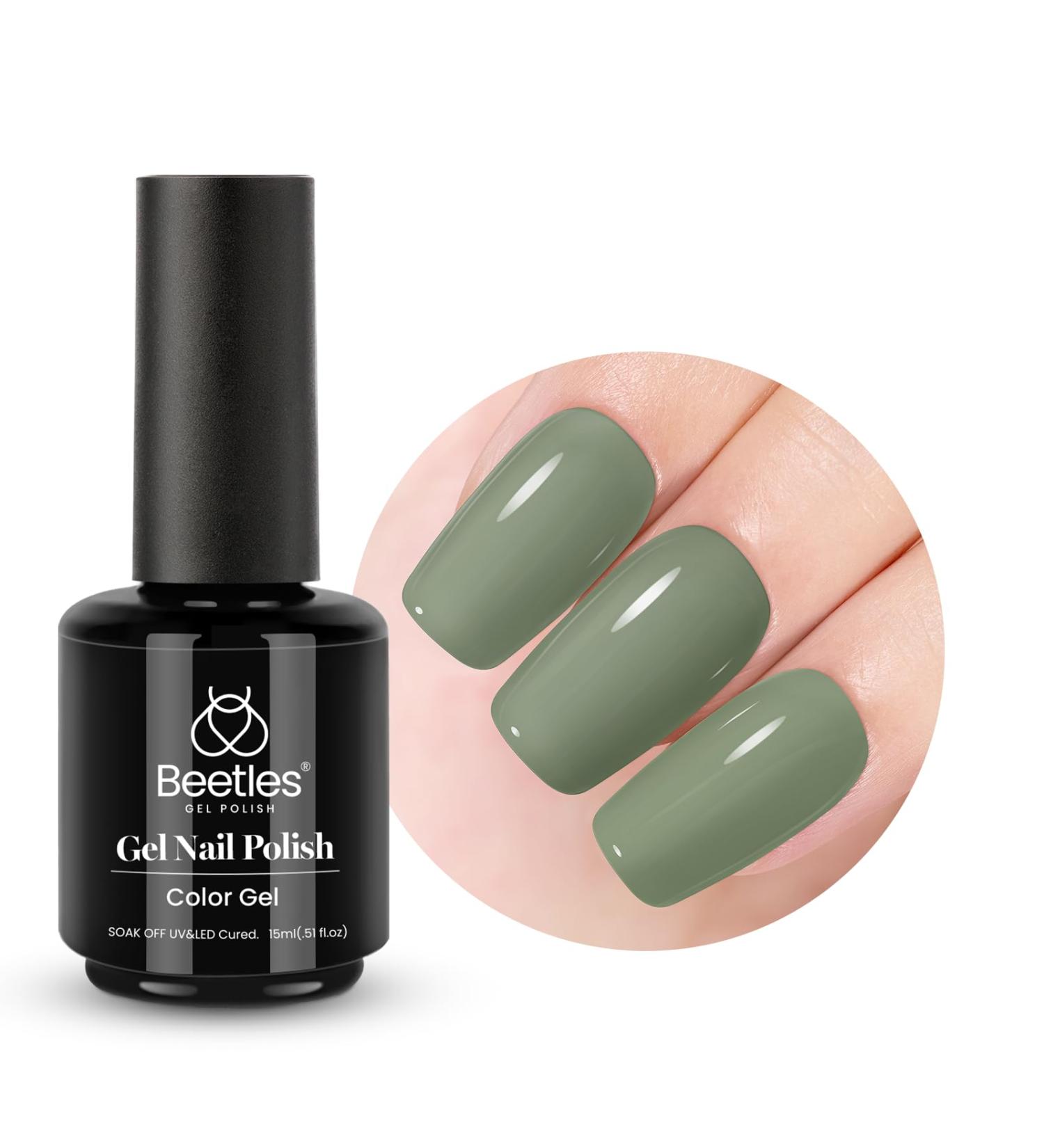Beetles Sage Green Gel Polish 15mL - DIY Nail Art Soak Off UV LED Manicure Salon - 1 Pcs - Buy Online on SooperMarket.com