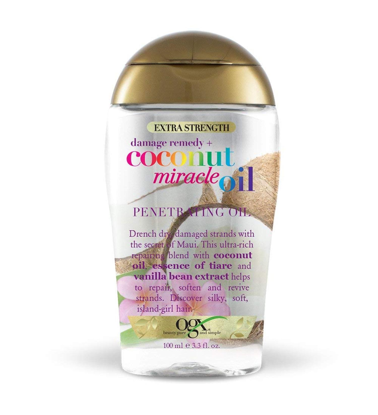 Ogx Coconut Miracle Oil X-Strength 3.3oz (100ml) - Pack of 2 - Penetrating Formula - Buy Online on SooperMarket.com