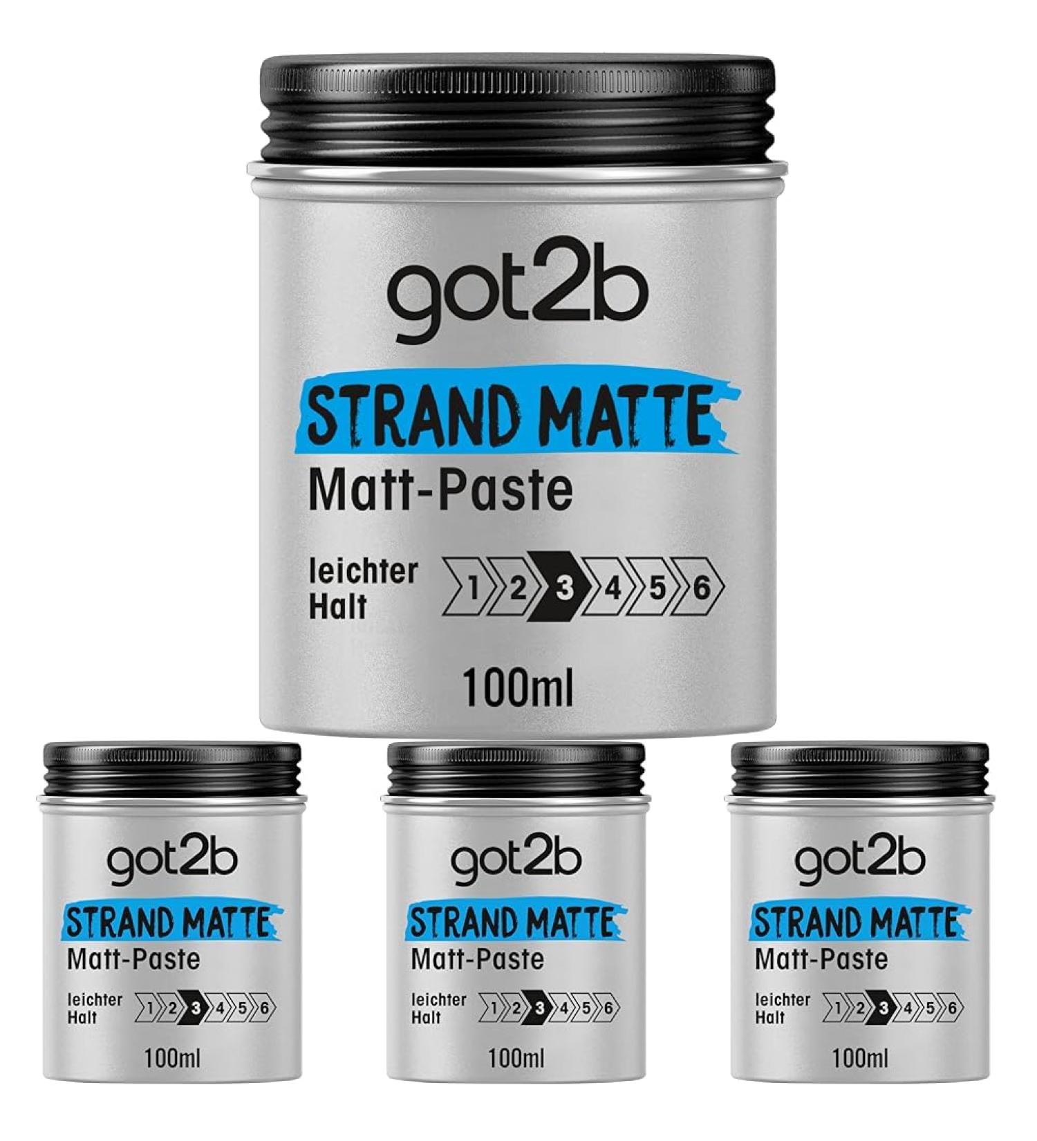 GOT2B Beach Matte Paste 100ml - Styling Paste for Textured Surf Looks | Light Hold & Non-Greasy | 4 Pack - Buy Online on SooperMarket.com