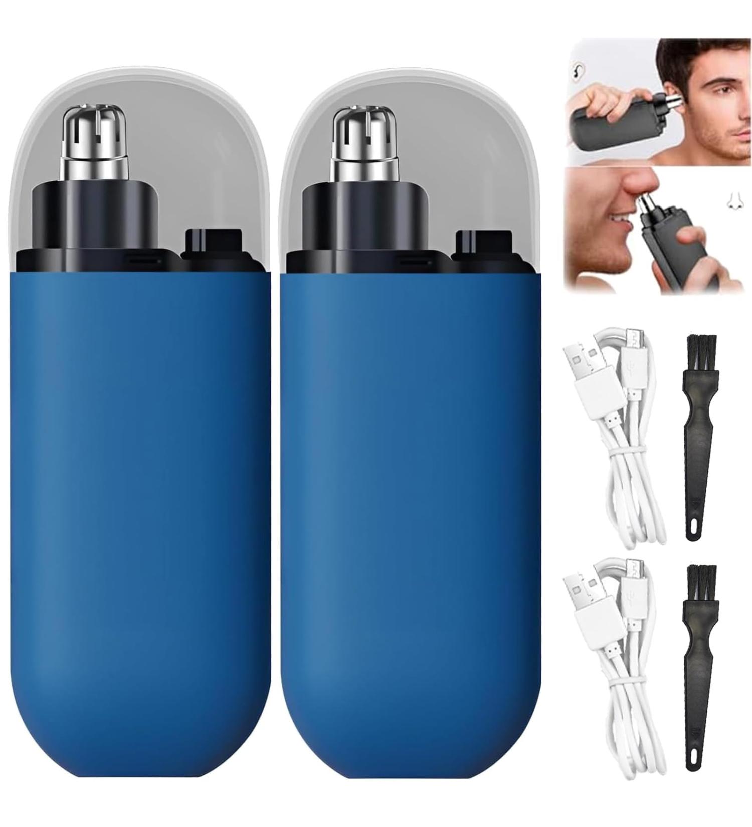 LONGLUAN Gelmalls Nose Trimmer Portable Nose Hair Trimmer Painless & Precision 2024 New Rechargeable Portable Nose Hair Trimmer Washabl Easy Cleansing Nose Hair Trimmer for Travel (2Pcs-Blue) - Buy Online on SooperMarket.com