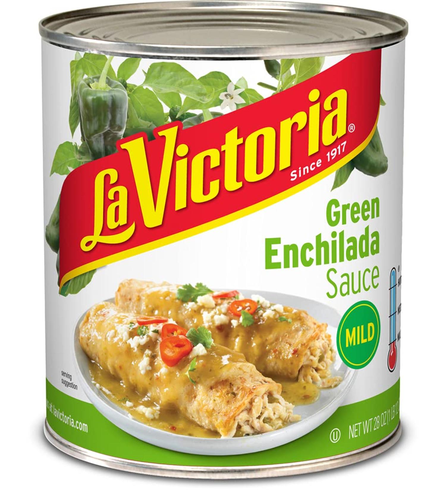 La Victoria Green Chile Enchilada Sauce Mild 28oz - Pack of 12 | Authentic Mexican Flavor - Buy Online on SooperMarket.com