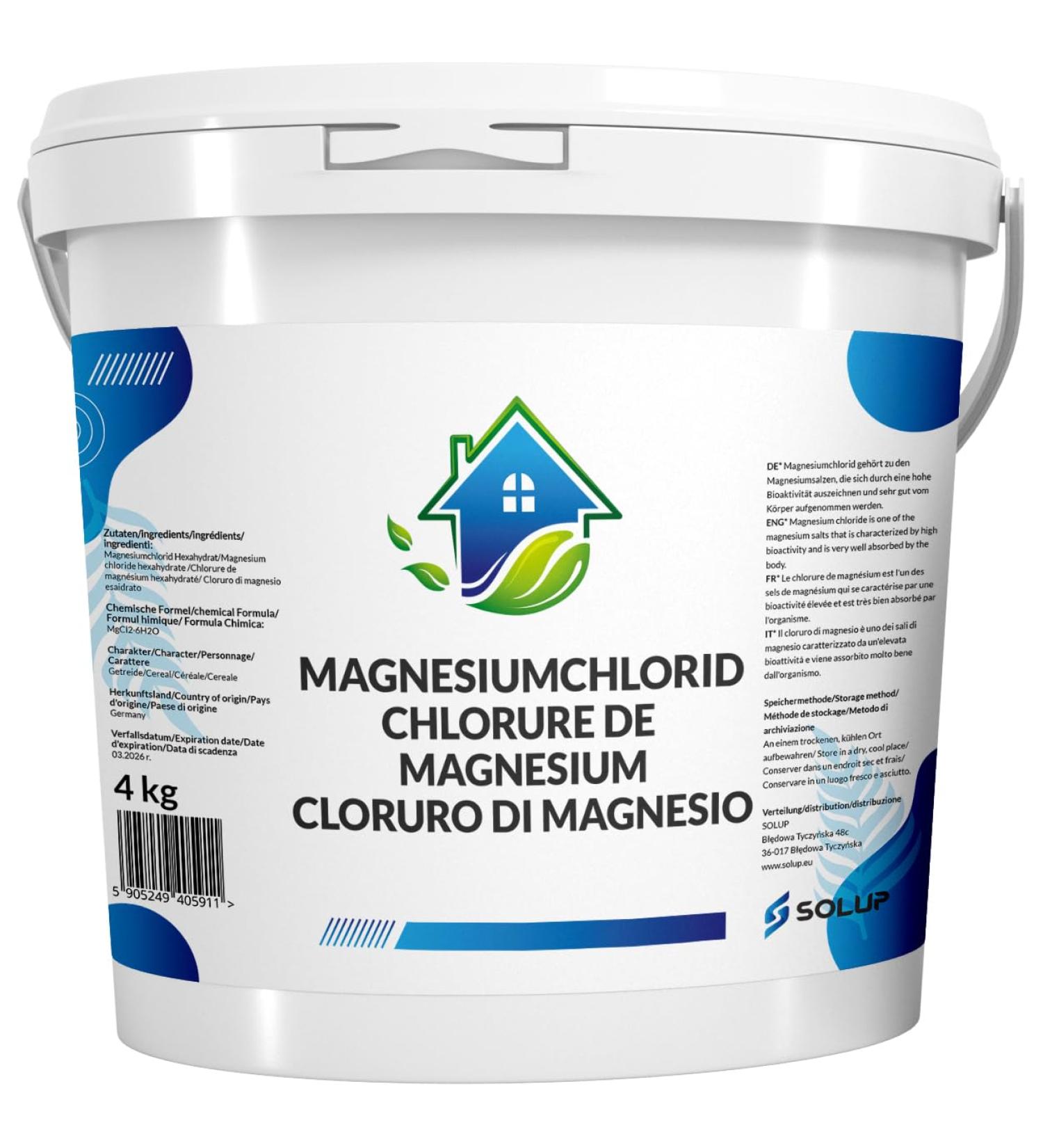 Solup 4 kg Magnesium Chloride Flakes | 100% Natural Magnesium Bathing Salt | Ideal for Magnesium Deficiency Relief - Buy Online on SooperMarket.com