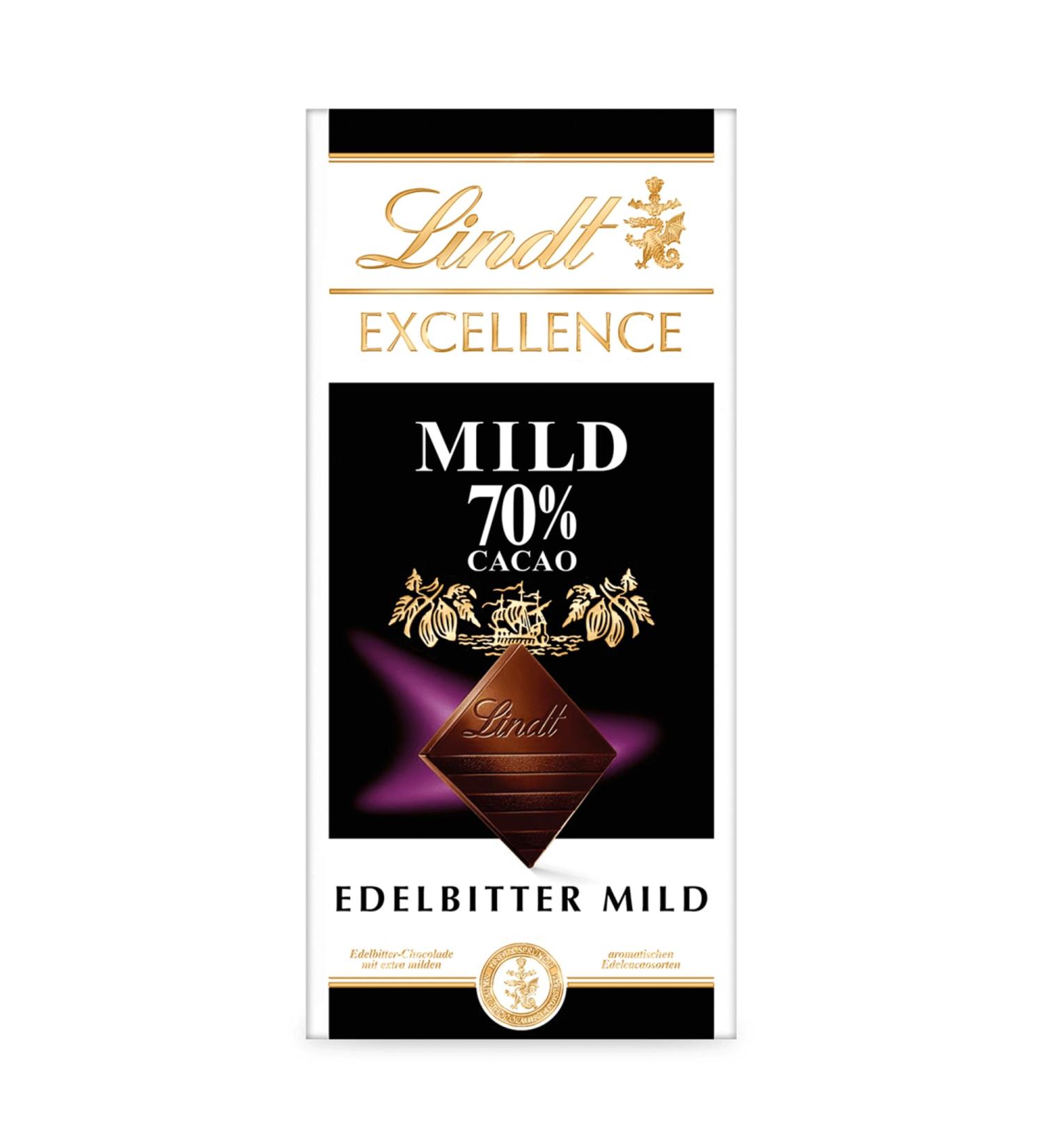 Lindt Excellence Mild 70% Cocoa Dark Chocolate | Vegan | 100g Tafel | Rich & Intense Taste | Perfect Chocolate Gift - Buy Online on SooperMarket.com