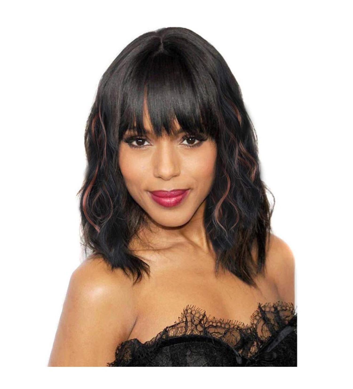 Colorfulpanda Short Black & Brown Wigs for Women - 14 Inch Synthetic Hair Ponytail for Party & Cosplay - Buy Online on SooperMarket.com