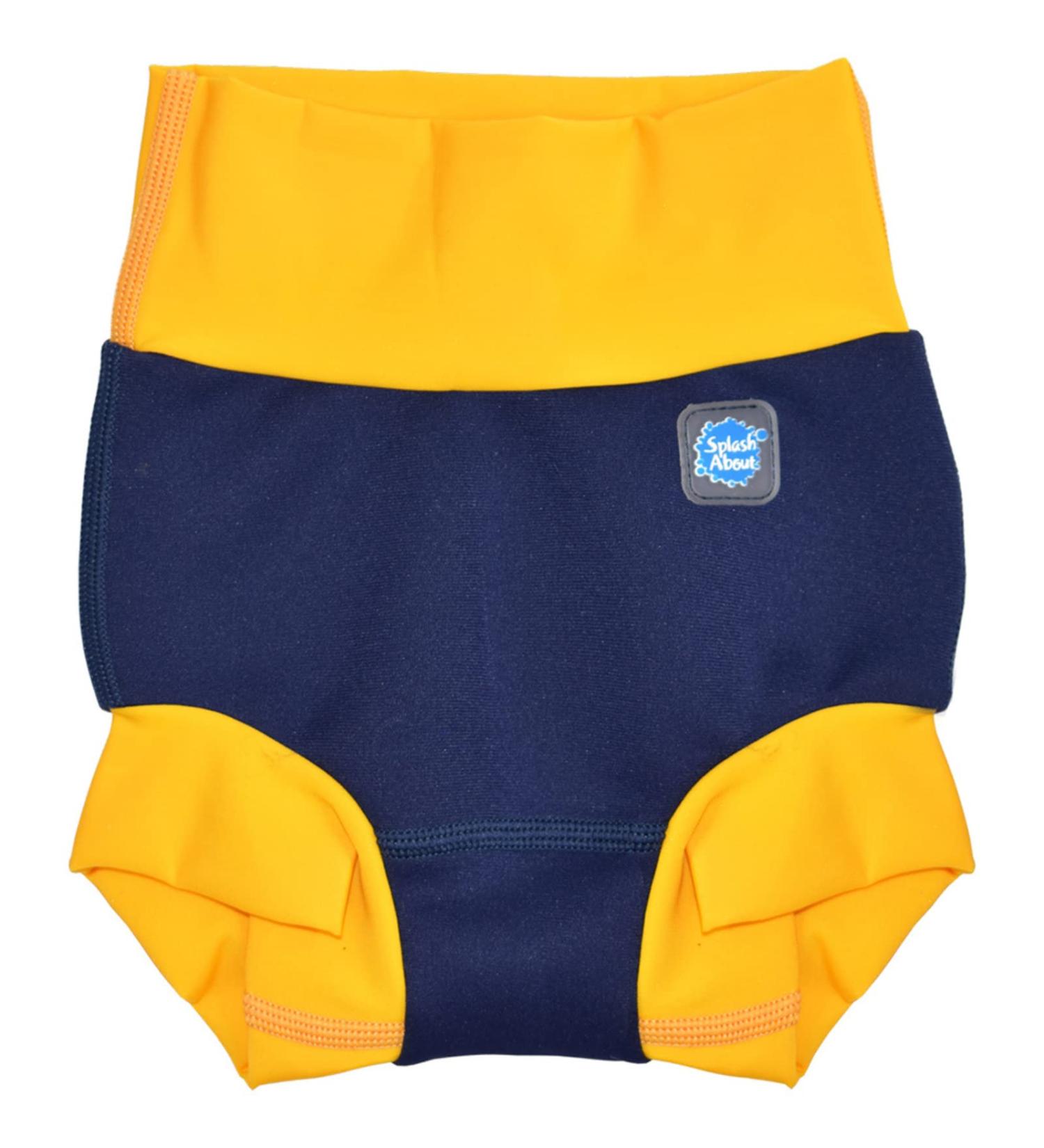 Splash About Baby & Toddler Happy Nappy Reusable Swim Nappy Navy/Yellow 0-3 Months | Best Swim Nappy for Infants - Buy Online on SooperMarket.com