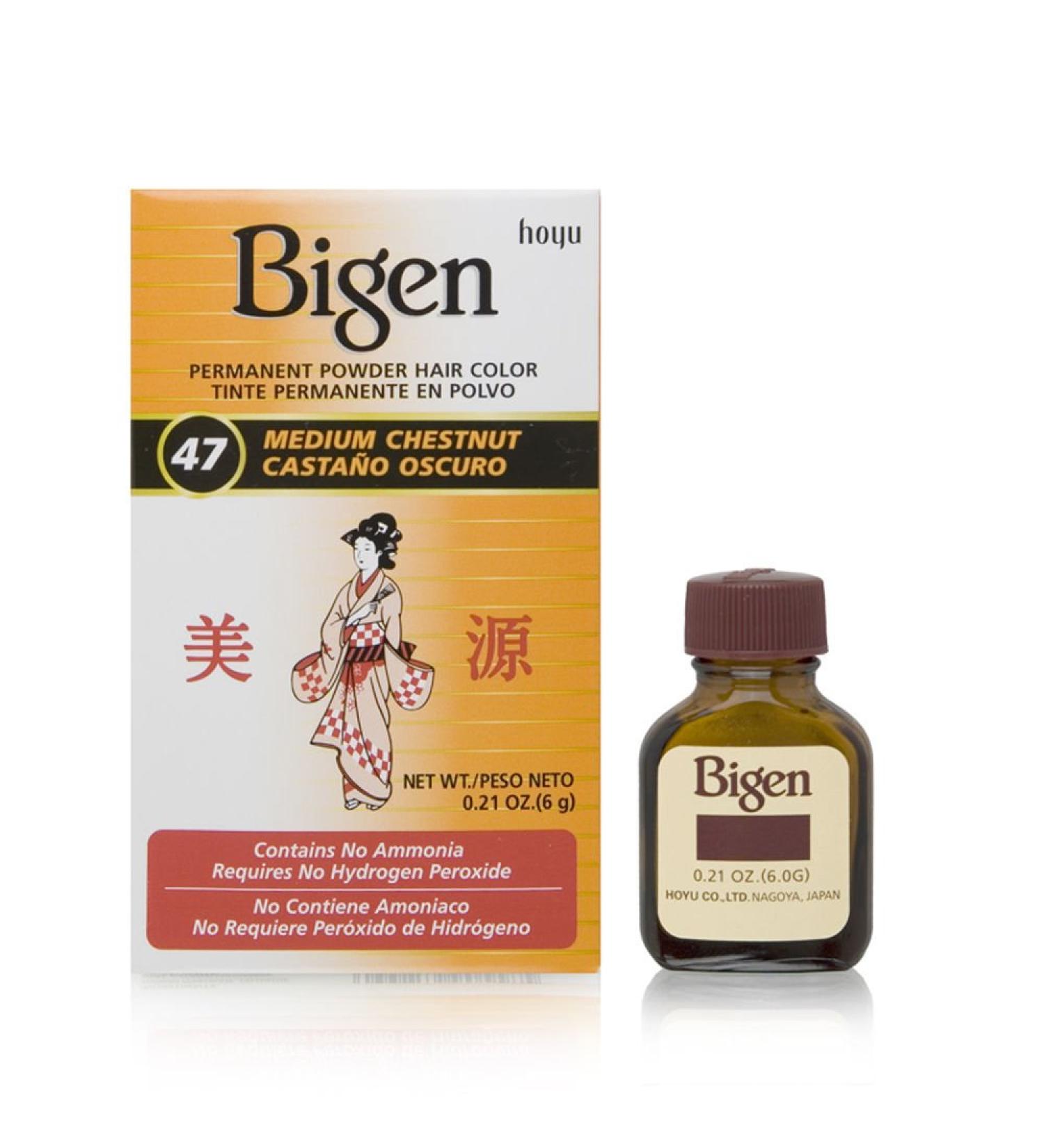 Bigen Permanent Powder Hair Color 47 Medium Chestnut  0.21 Ounce (1) 47 Medium Chestnut 0.21 Ounce (Pack of 1)