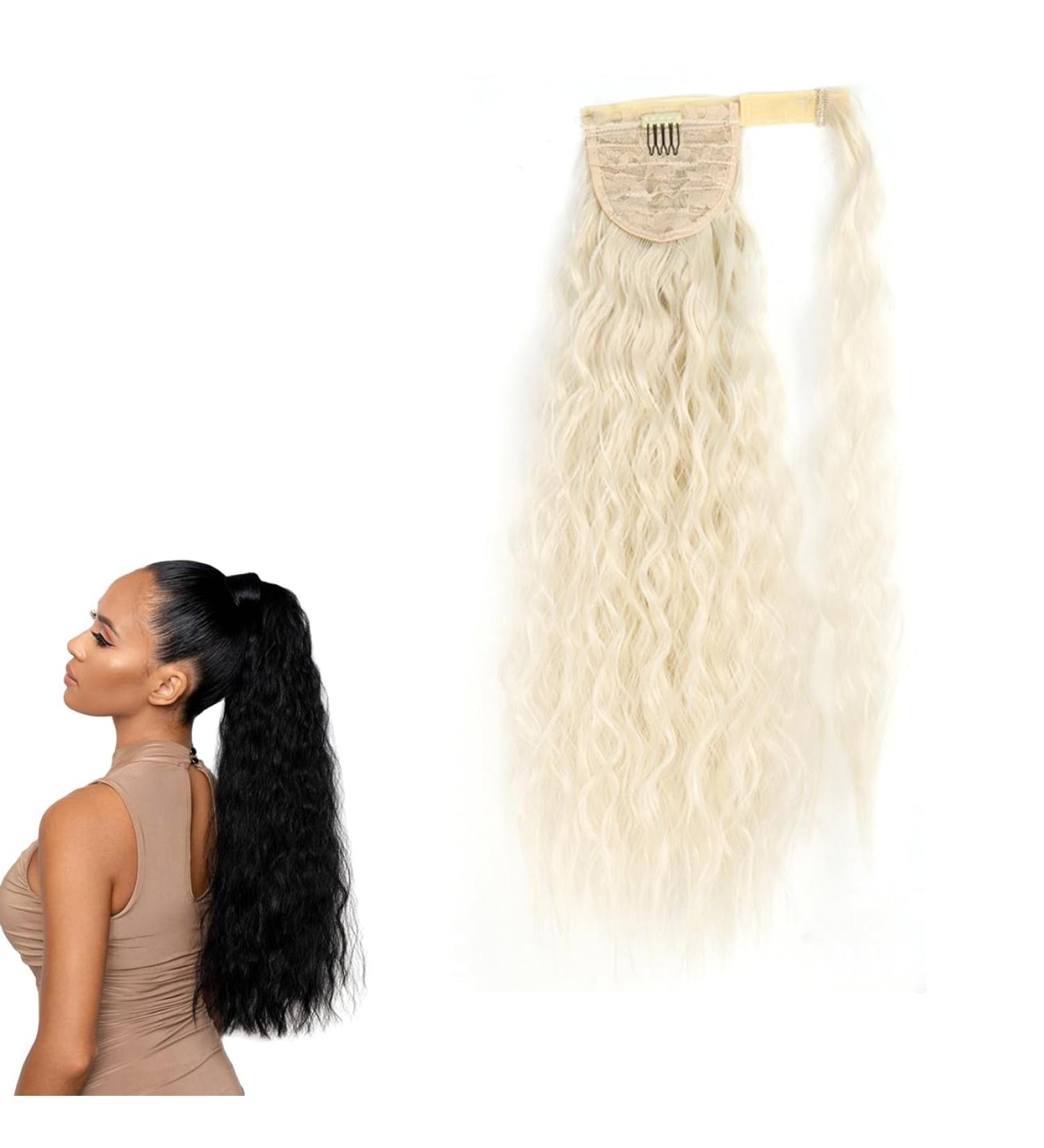 prinfantasy Long Wavy Ponytail Extensions Body Wavy Wrap Around Hair Ponytails Curly Clip in Synthetic Hairpieces for Women Girls GBMW072 GBMW072 22 inch - Buy Online on SooperMarket.com