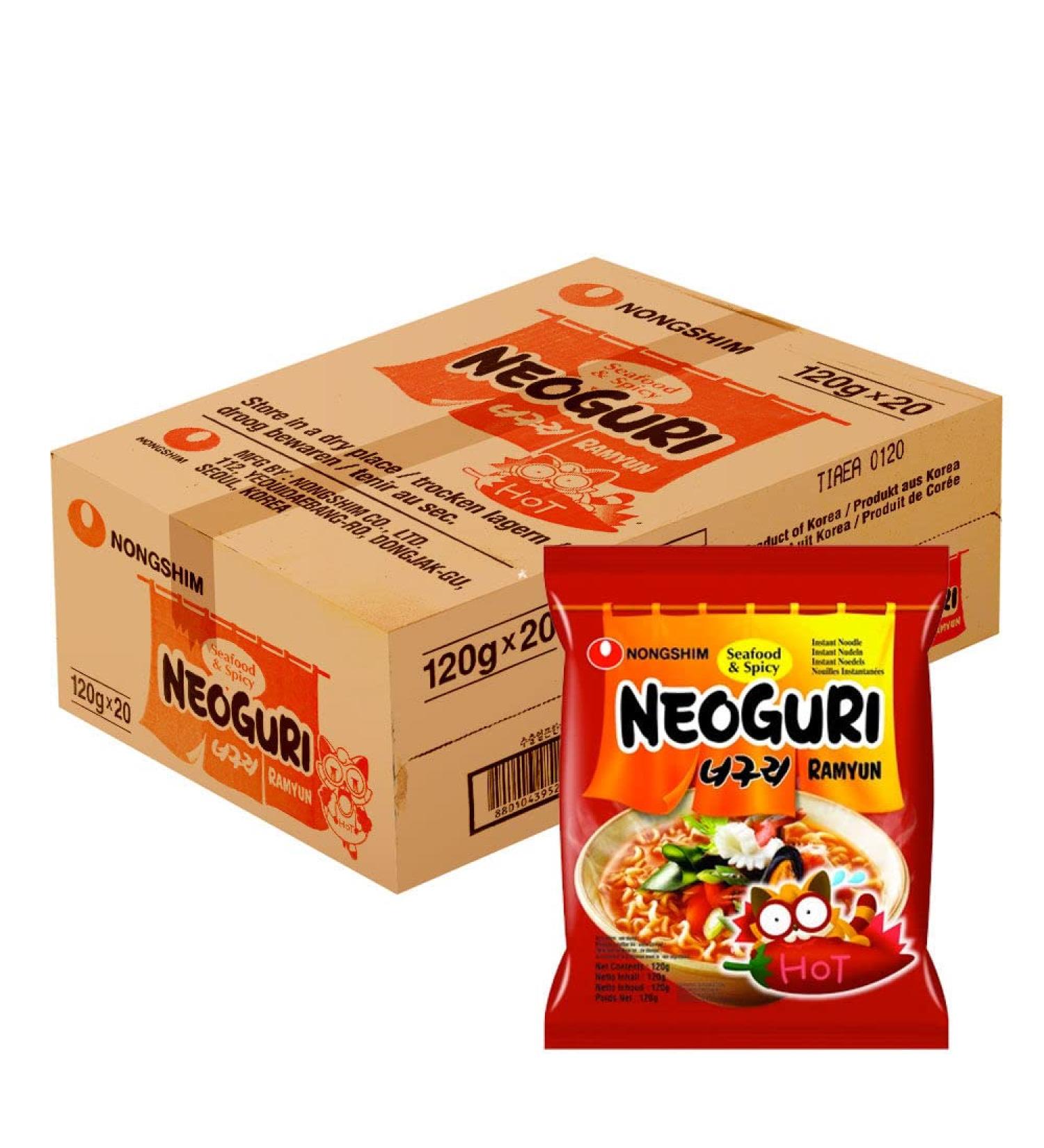 Nongshim Neoguri Ramyun Seafood & Spicy 120g (Pack of 20) Starry Mart