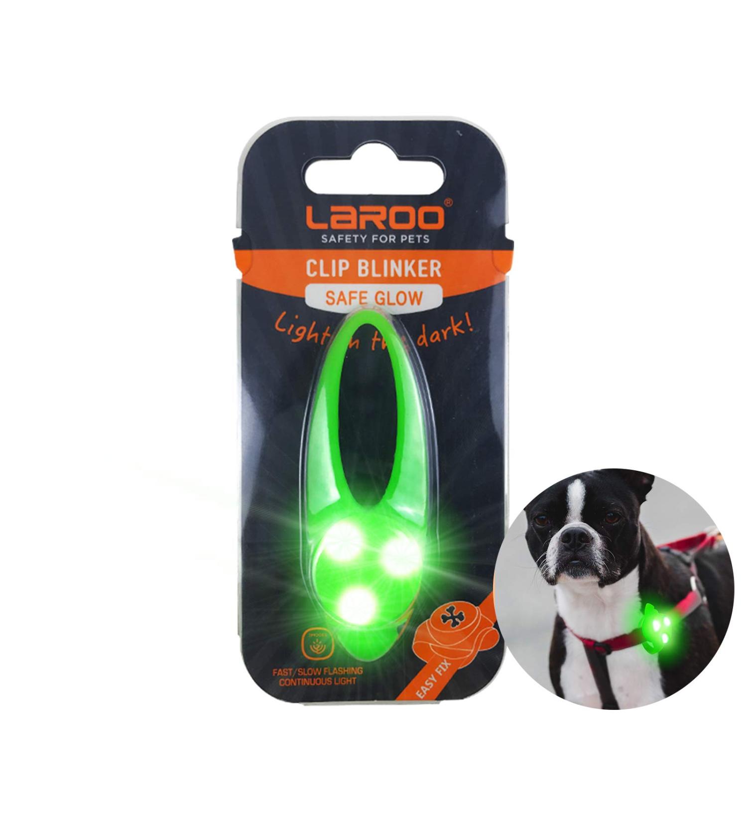 Laroo Safety LED Light Band for Dogs & Cats - Waterproof Easy to Attach Flashing Light for Collars & Dishes - Ideal for Outdoor Sports - Green - Buy Online on SooperMarket.com