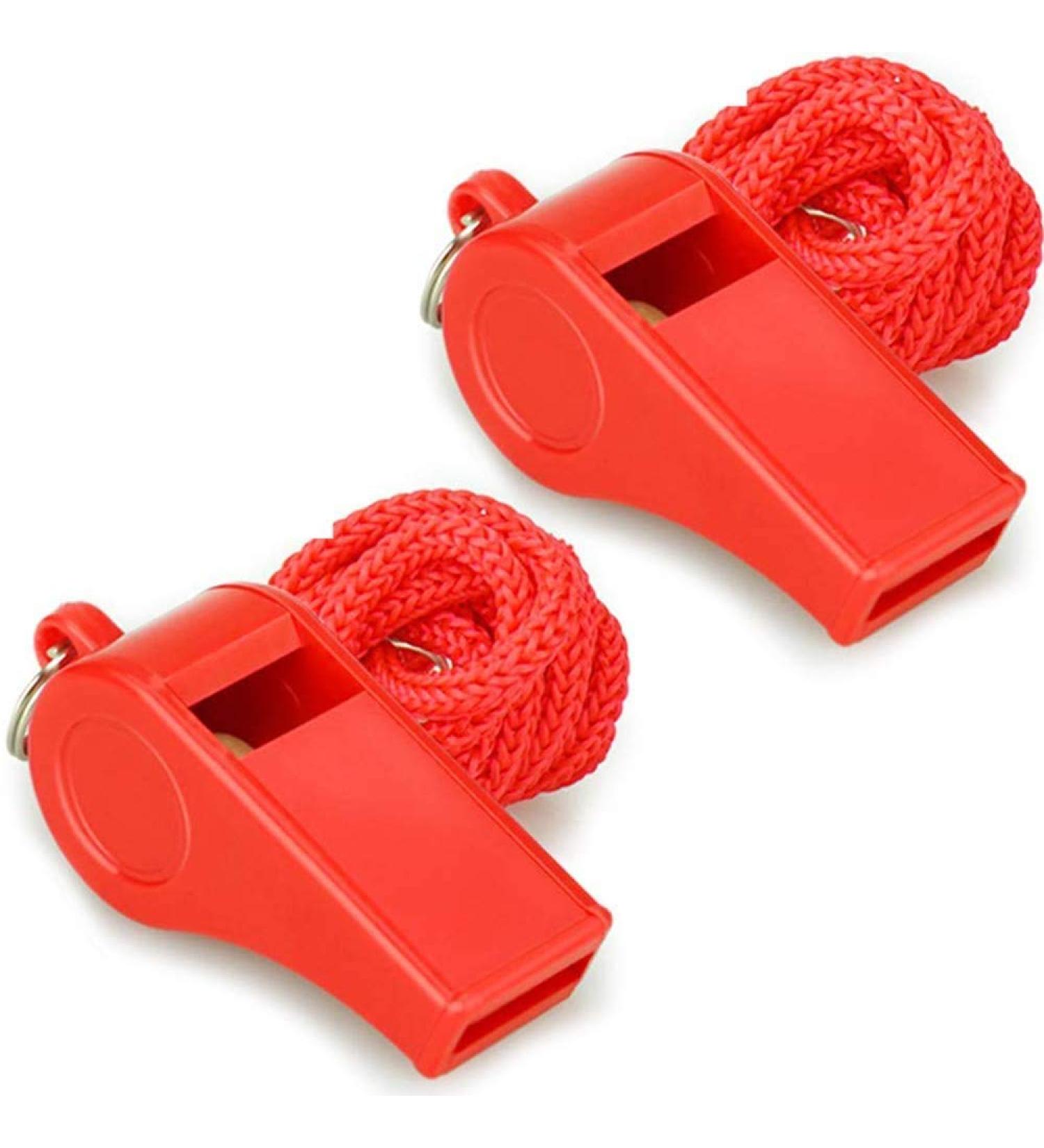 Fya Whistle Red Emergency Whistle 2PCS with Lanyard - Super Loud Plastic Whistle for Self-Defense, Lifeguard & Emergencies - Buy Online on SooperMarket.com