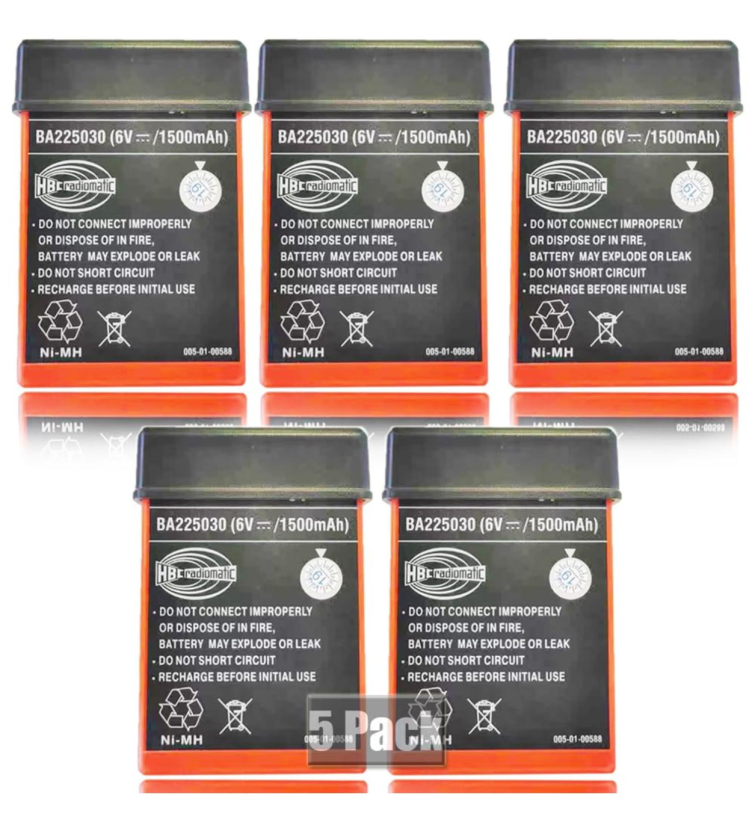 6V 1500mAh BA225030 HBC Ni-Mh Rechargeable Battery | 5 Pack for HBC Crane Remote Control Pump Truck - Buy Online on SooperMarket.com