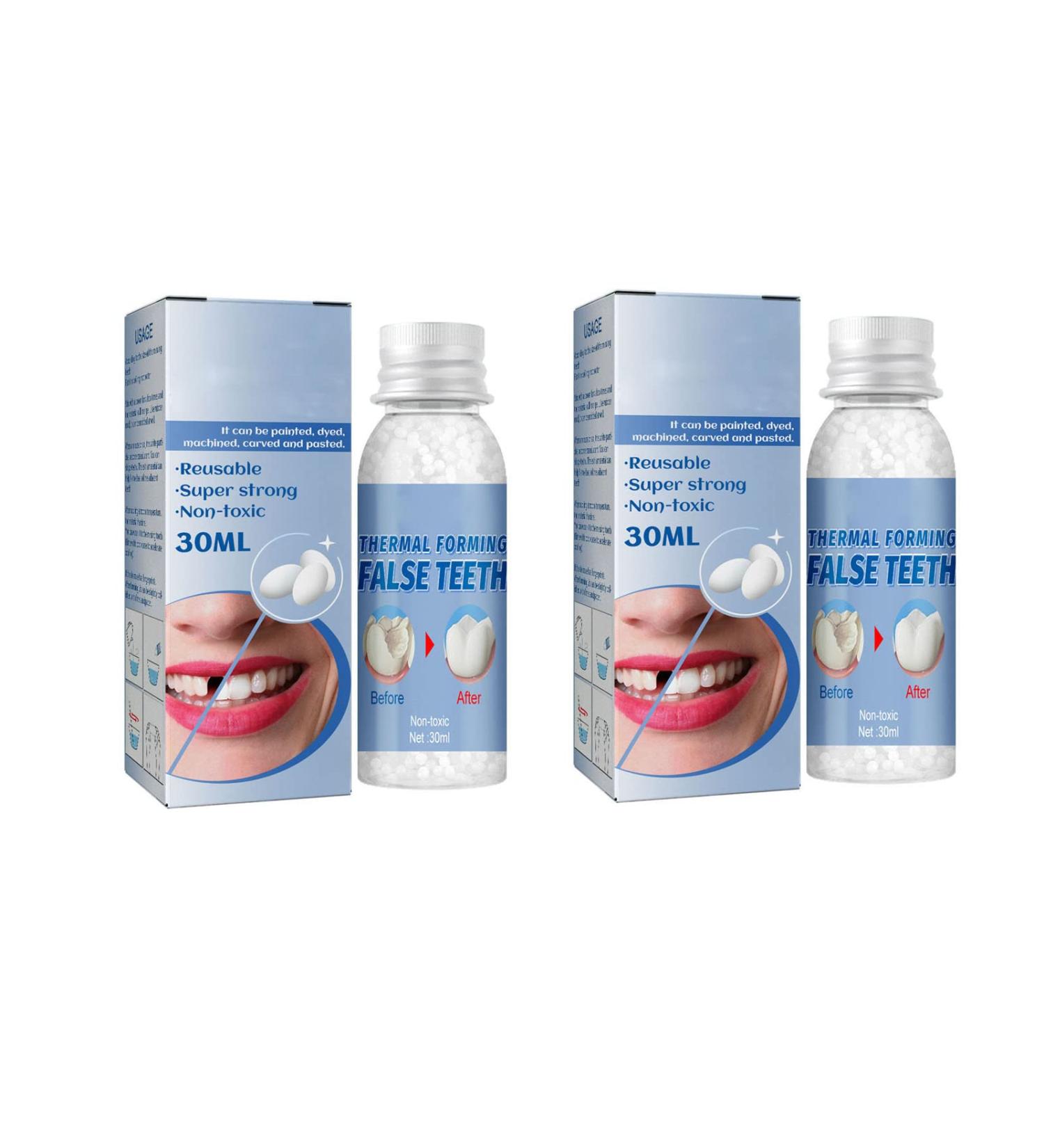 Flipped Warmth Tooth Repair Granulate | Instant Veneers & Provisional Dentures for Missing Teeth | 60ml - Buy Online on SooperMarket.com