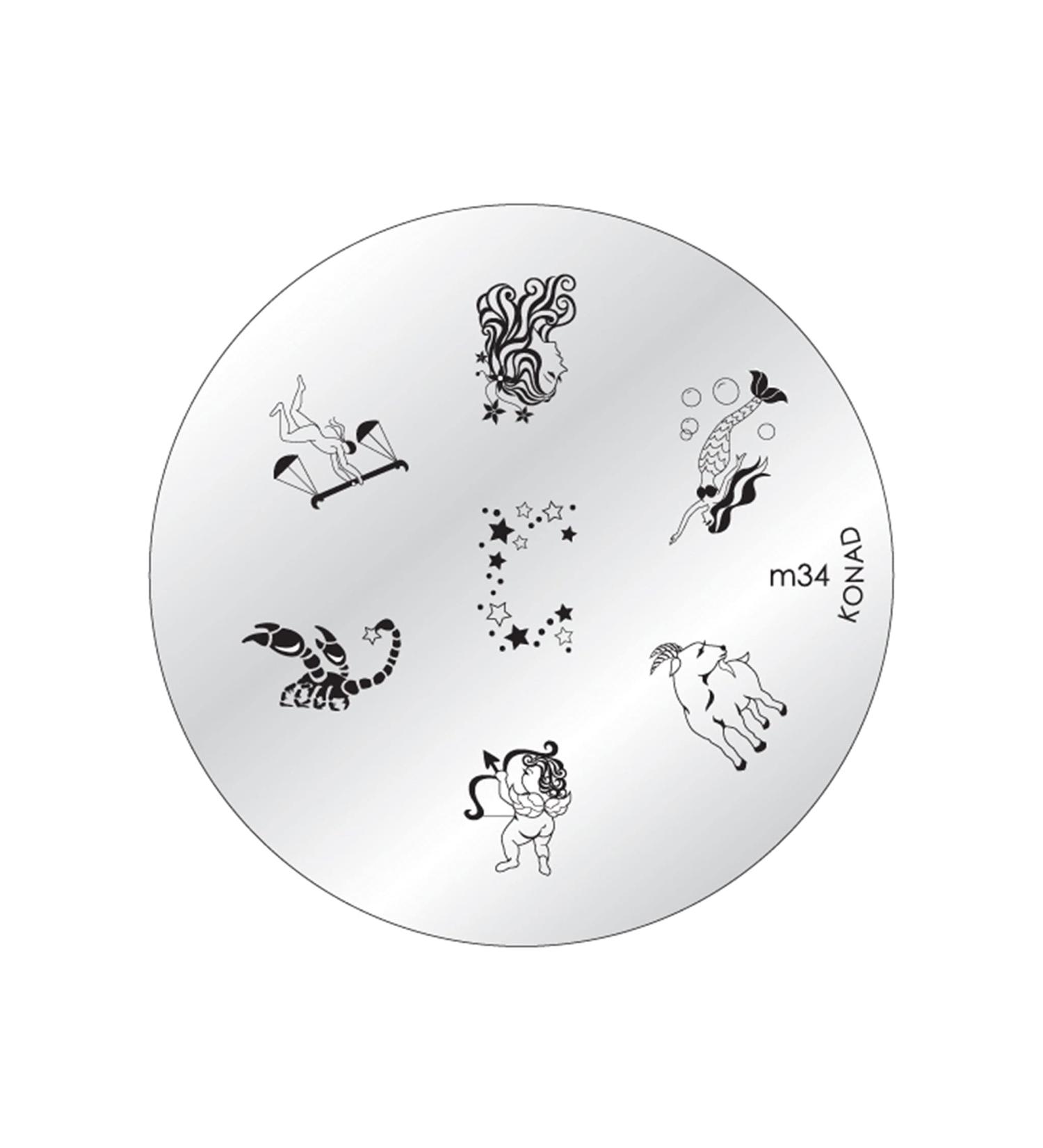 Konad Official M34 Plate for Stamping Nail Art