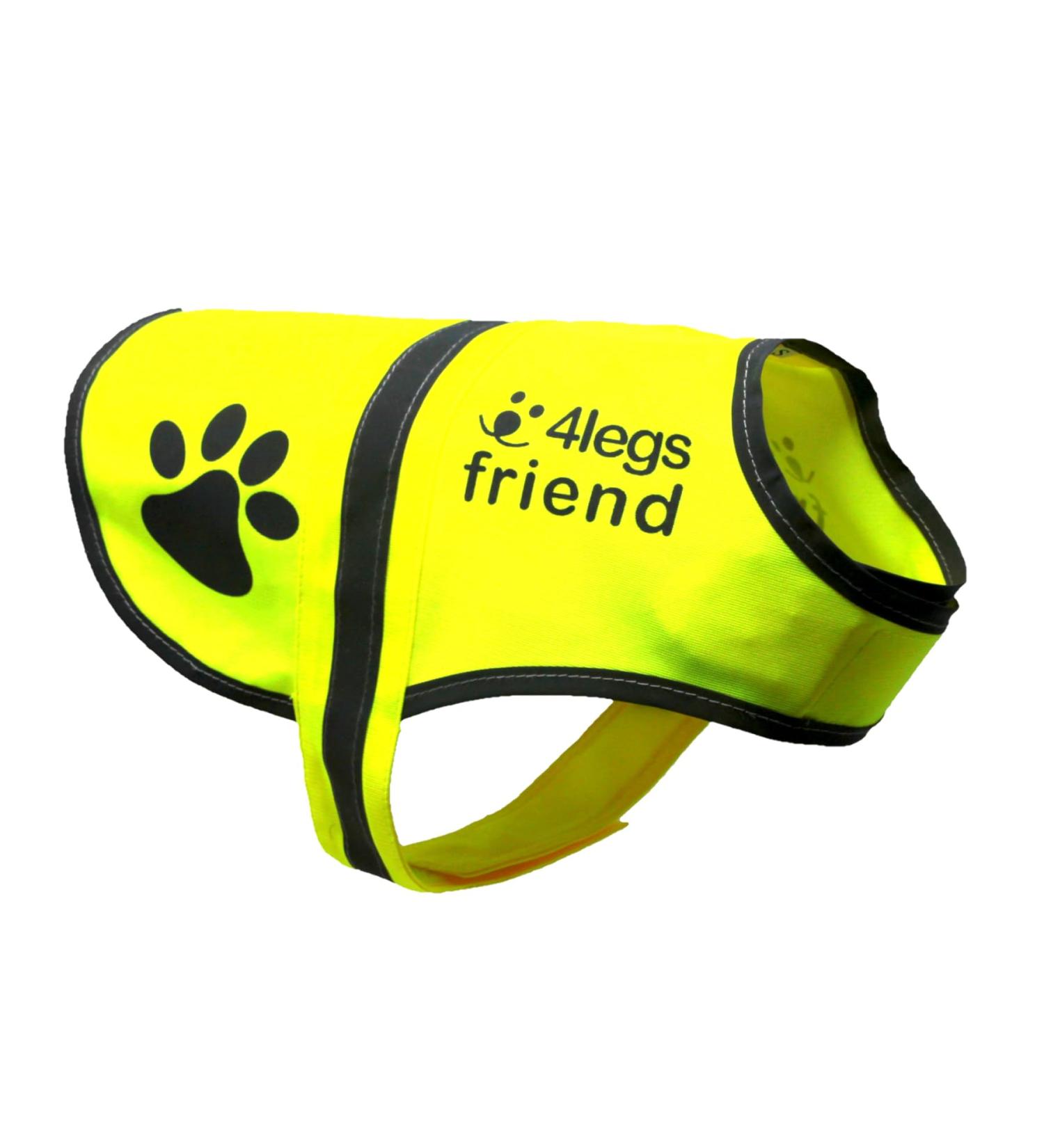 Yellow Reflective Dog Safety Vest with Leash Hole - High Visibility for Outdoor Activities | 4LegsFriend (X-Small) - Buy Online on SooperMarket.com