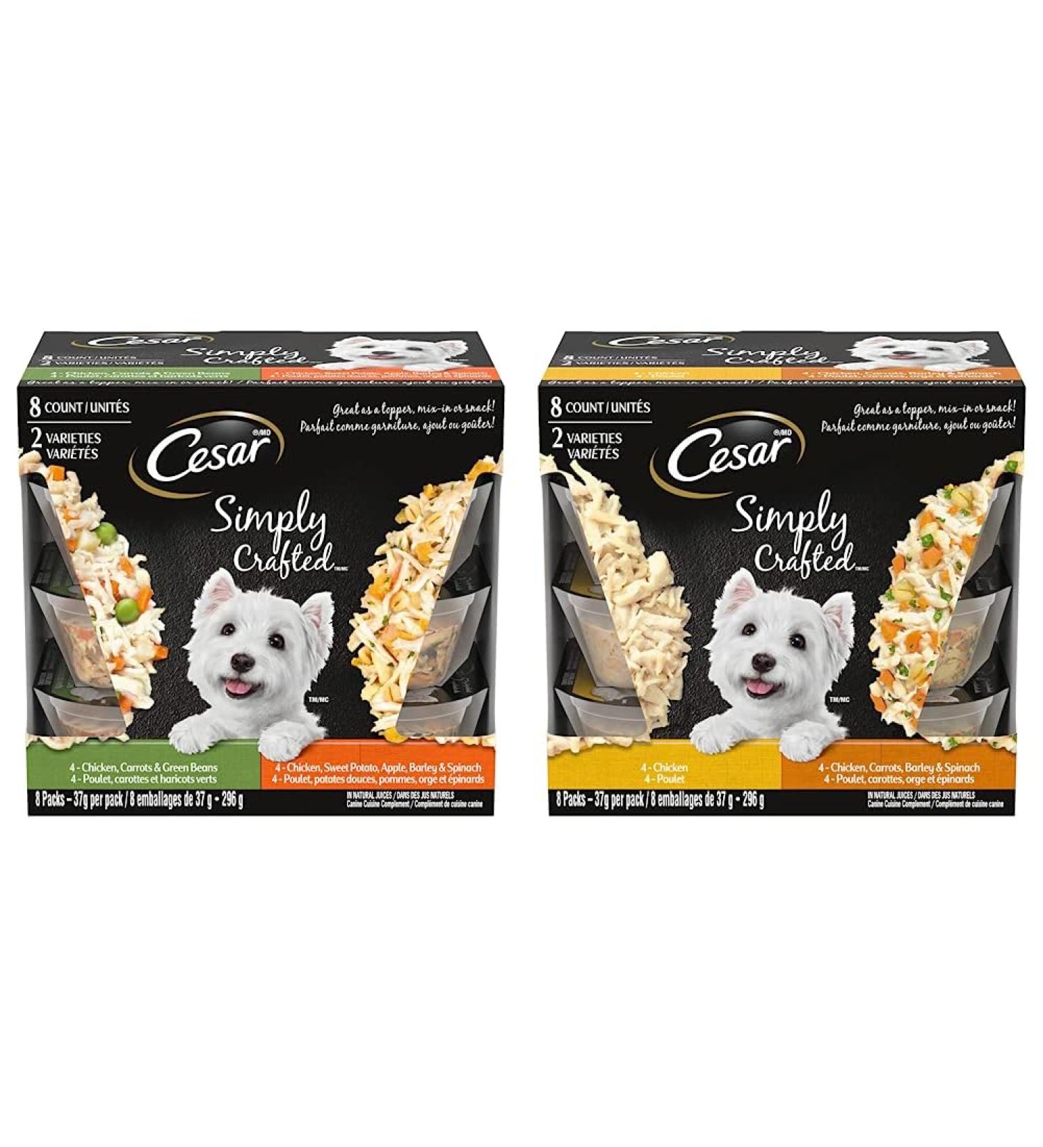CESAR Simply Crafted Wet Dog Food Variety Packs | Adult Dog Food with Chicken Vegetables Fruits and Grains - Buy Online on SooperMarket.com