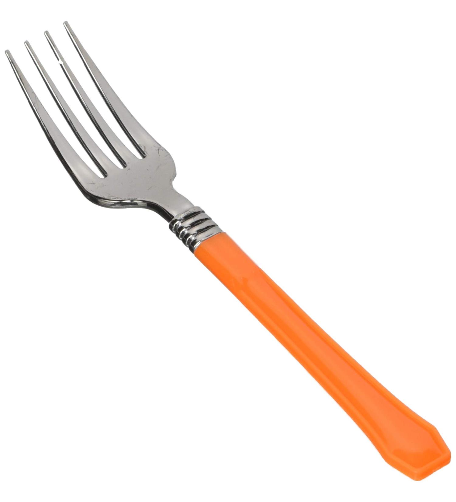 Amscan 436900.05 Tableware Classic Choice Premium Forks Party Supplies Orange Peel One Size 20ct
