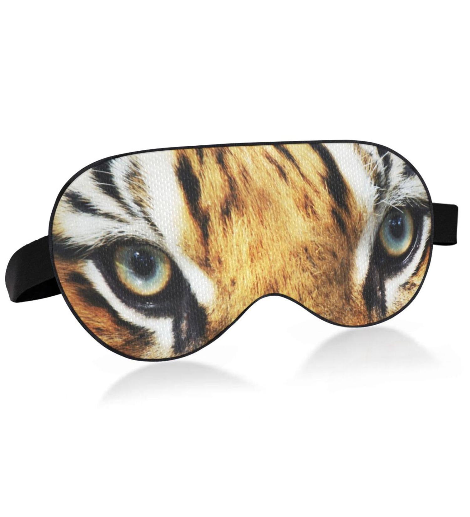 Haskirky Light Blocking Eye Mask | Breathable & Adjustable for Men and Women | Perfect for Travel, Yoga, Meditation, Office, Deep Sleep | Tiger Eyes Design - Buy Online on SooperMarket.com