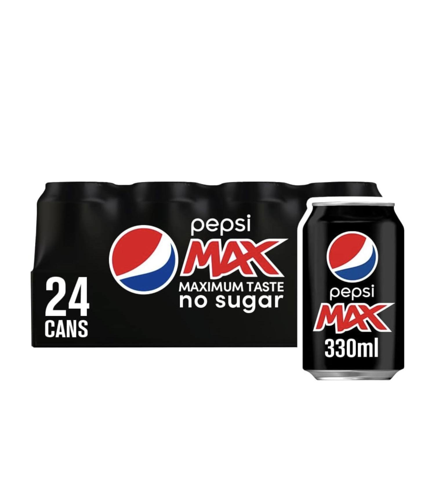 48 x Pepsi Cans (2 Cases of 24 Cans) (Max No Sugar)