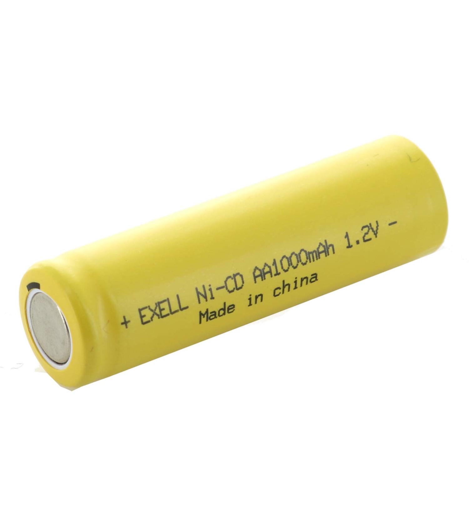 Buy Exell AA 1.2V 1000mAh NiCD Flat Top Rechargeable Battery | Ideal for Meters Radios Hybrid Cars & R/C Devices - International Shipping Available - Buy Online on SooperMarket.com