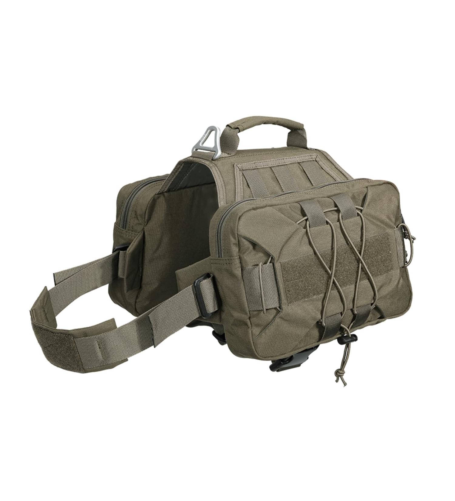 Elite Spanker Service Hunt Dog Backpack | Adjustable Large Dog Saddlebag & Dish | Military Green RGN-L - Buy Online on SooperMarket.com
