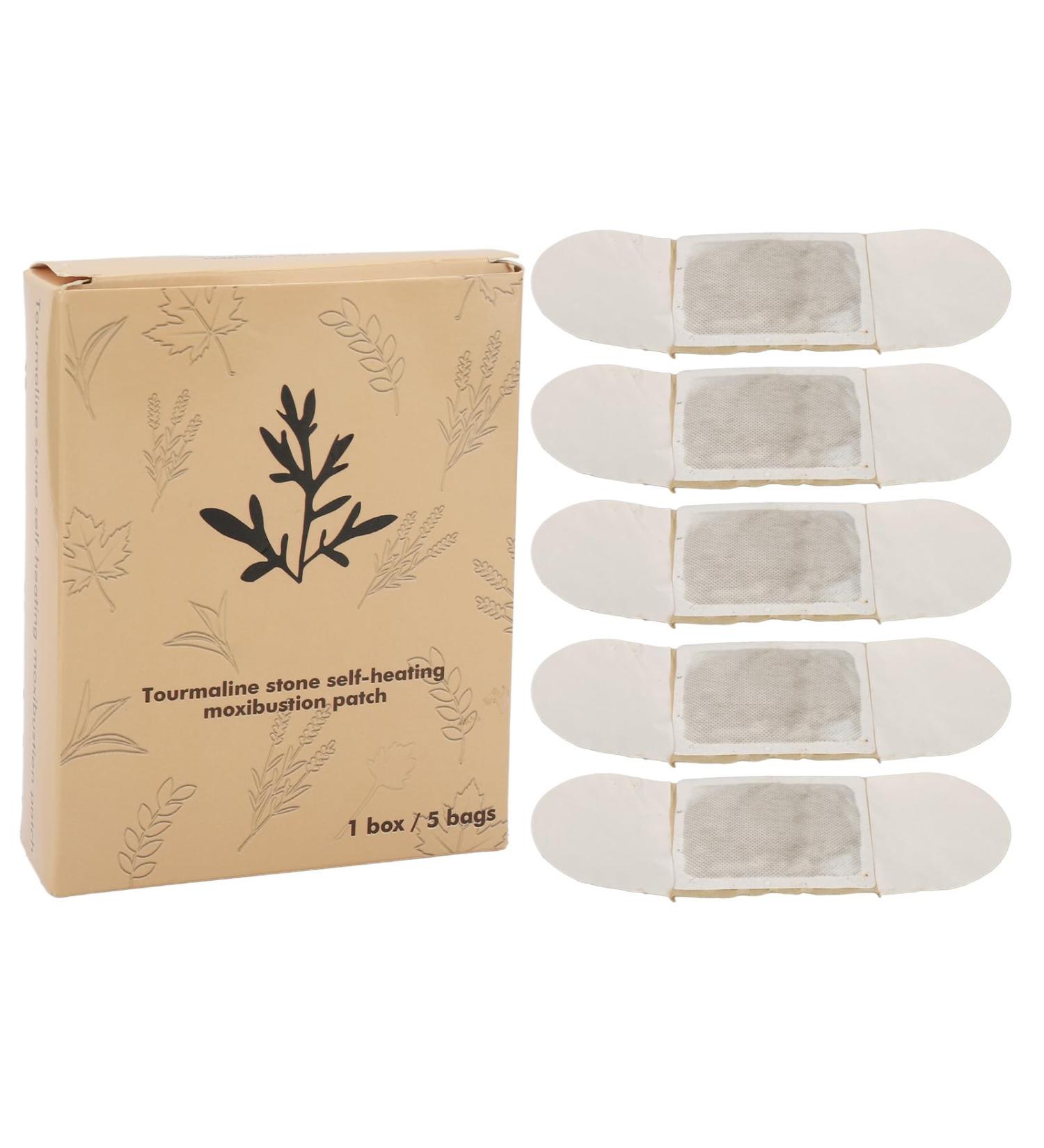 5 Pieces Turmalinstein Moxibustion Patches - Self-Warming Pain Relief Stickers for Men & Women | Plant Extract Massage - Buy Online on SooperMarket.com