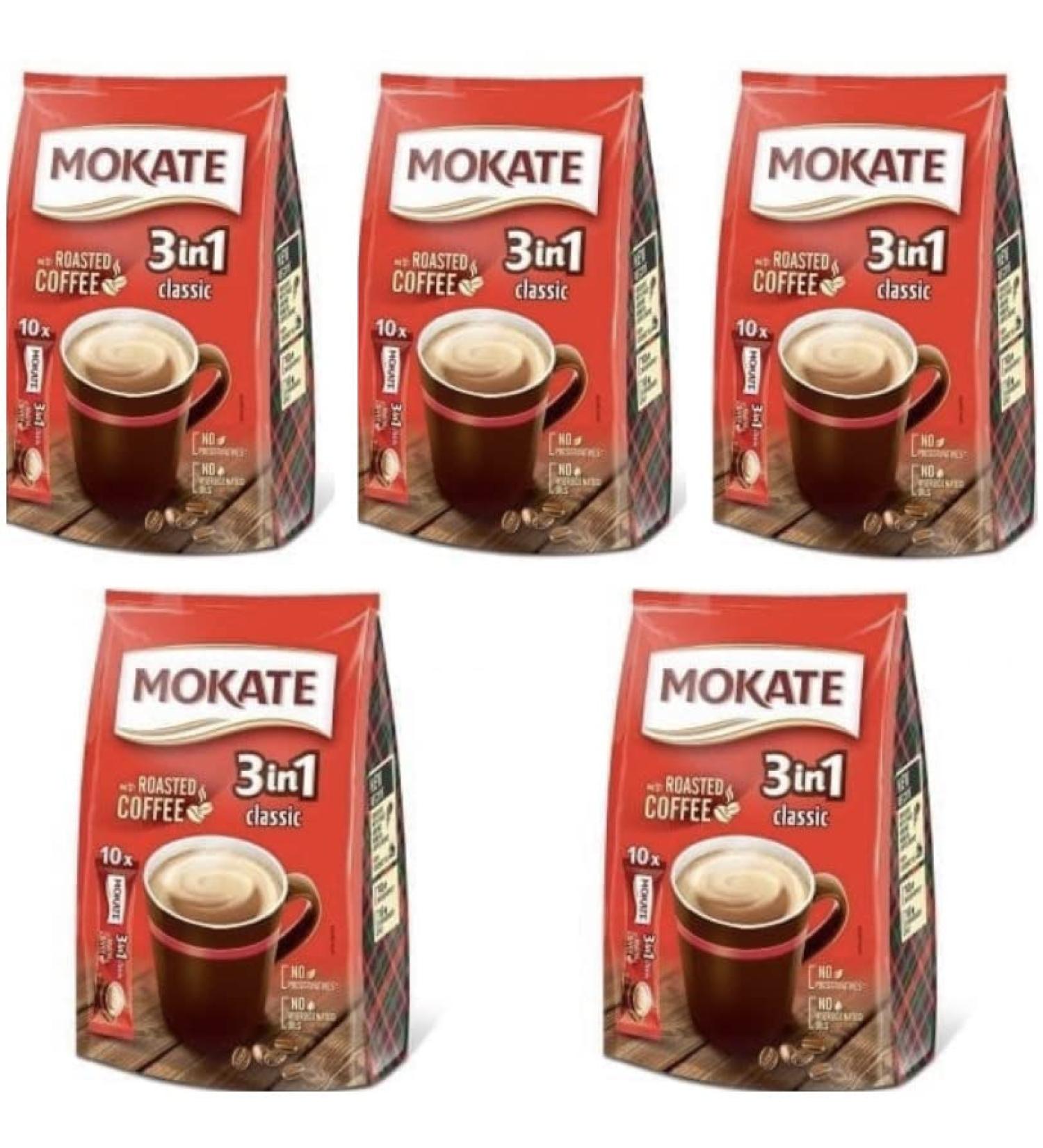Mokate 3in1 Classic Roasted Coffee 5 x 10 sticks x17g sachets - Buy Online on SooperMarket.com
