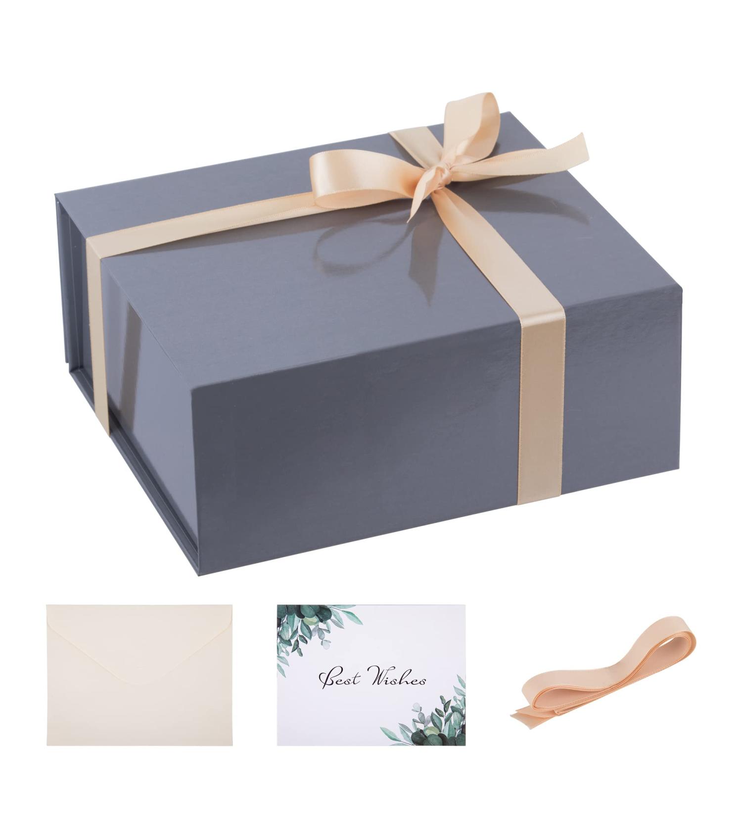 5 Packs grey Gift Box 8x7x3.3 Inches Small Gift Boxes with Lids and Magnetic Closure Collapsible Gift Boxes with Card and Ribbon for Presents Men Gift Wedding Male Birthday Graduation Merry Christmas 8x7x3.3 Inch(5 Packs) Grey - Buy Online on SooperMarket.com