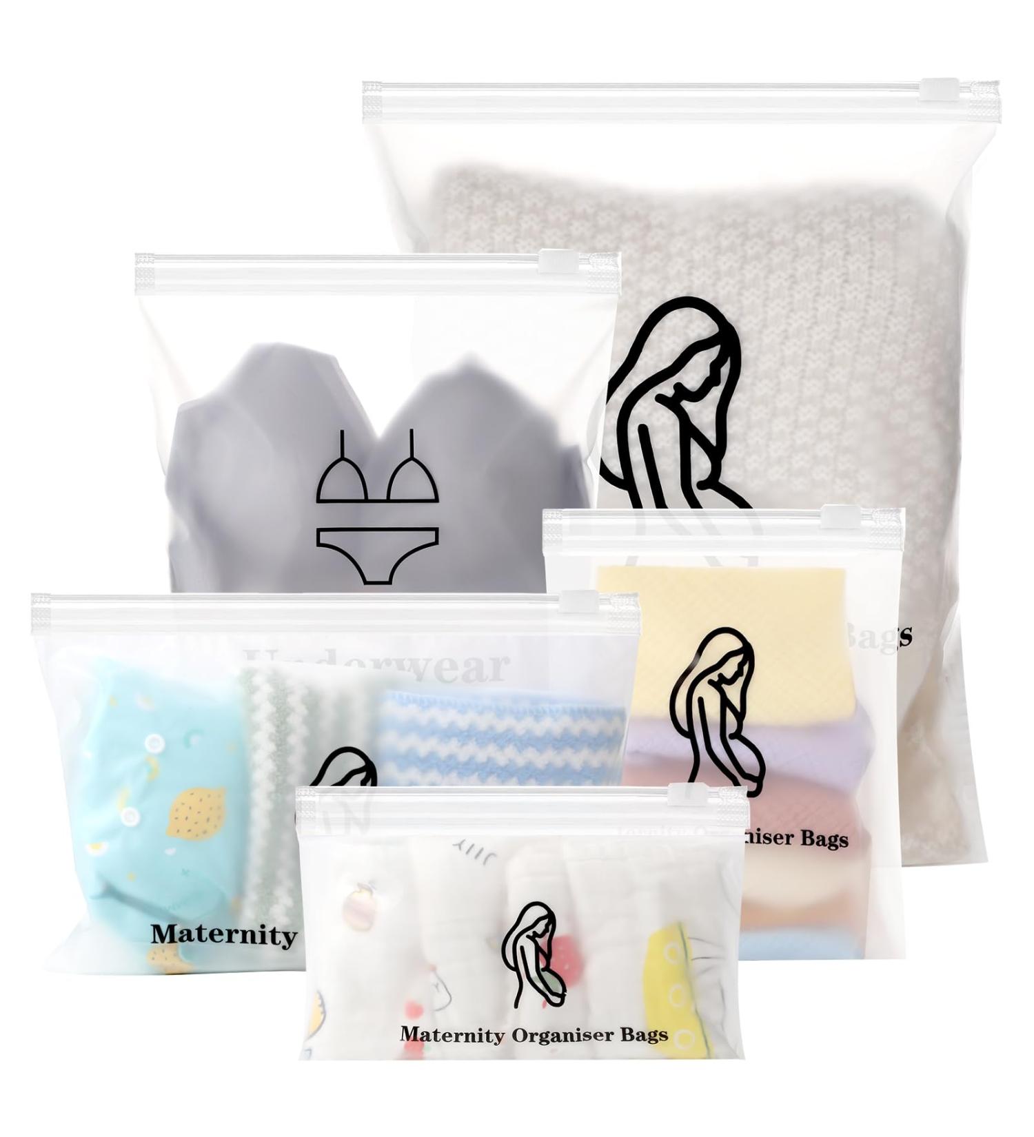 Lanjue 20 Pcs Baby Hospital Maternity Organiser Bags 38 * 28cm - Essential Reusable Plastic Ziplock Bags for Newborn Baby and Mum to Be - Buy Online on SooperMarket.com