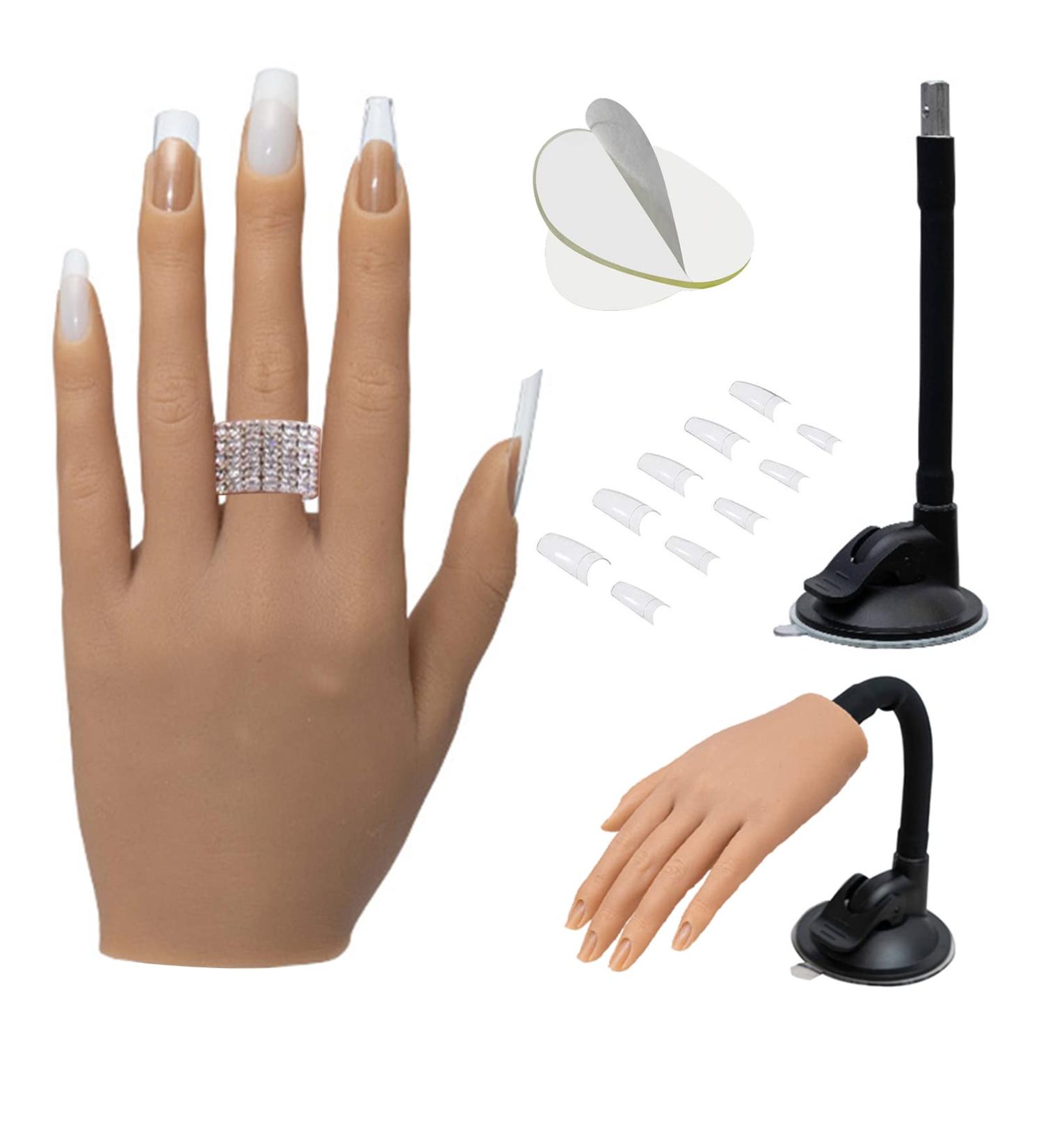 Silicone Practice Hand for Acrylic Nails - Flexible Bendable Mannequin Training Tool - Left Hand - Buy Online on SooperMarket.com