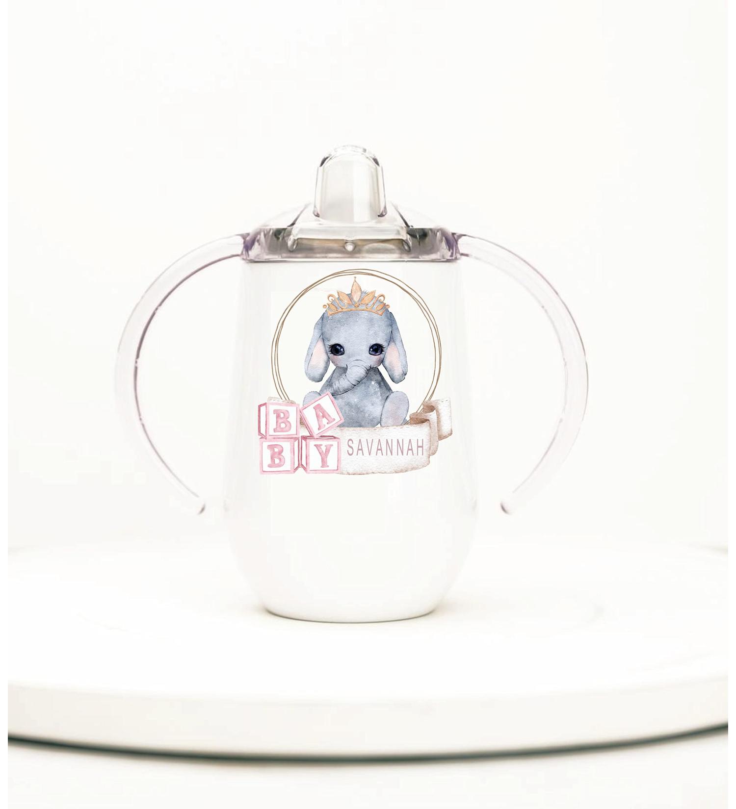 Personalized Stainless Steel Sippy Cup - 10oz with Baby Animals | BPA Free Toddler and Baby Sippy Cup - Buy Online on SooperMarket.com