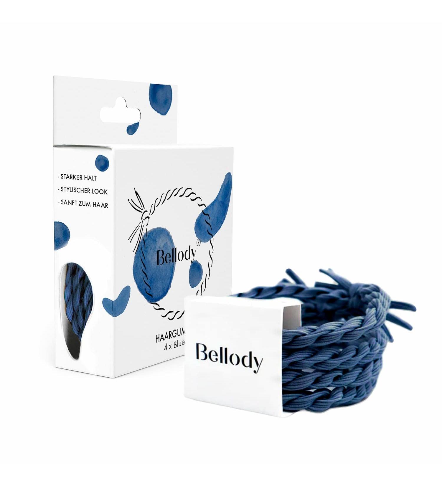 Bellody Original Hair Tie - Stylish Braided Hair Tie Set (4-Pack - Dark Blue Jeans) | Strong Hold Women's Hair Accessories - Buy Online on SooperMarket.com