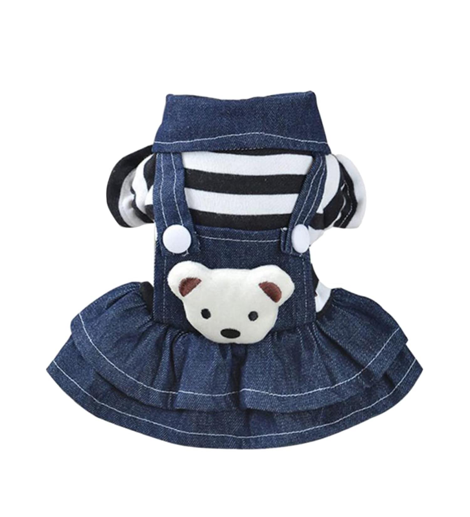 Angoily Dog Spring Dresses Dress for Summer Jeans for Girls Pet Apparel Dress with Bow Girls Nightgowns Classy Dress Summer Jeans Spring Dresses for Work Dog Dress Stripe Pet Supplies S As Shown - Buy Online on SooperMarket.com