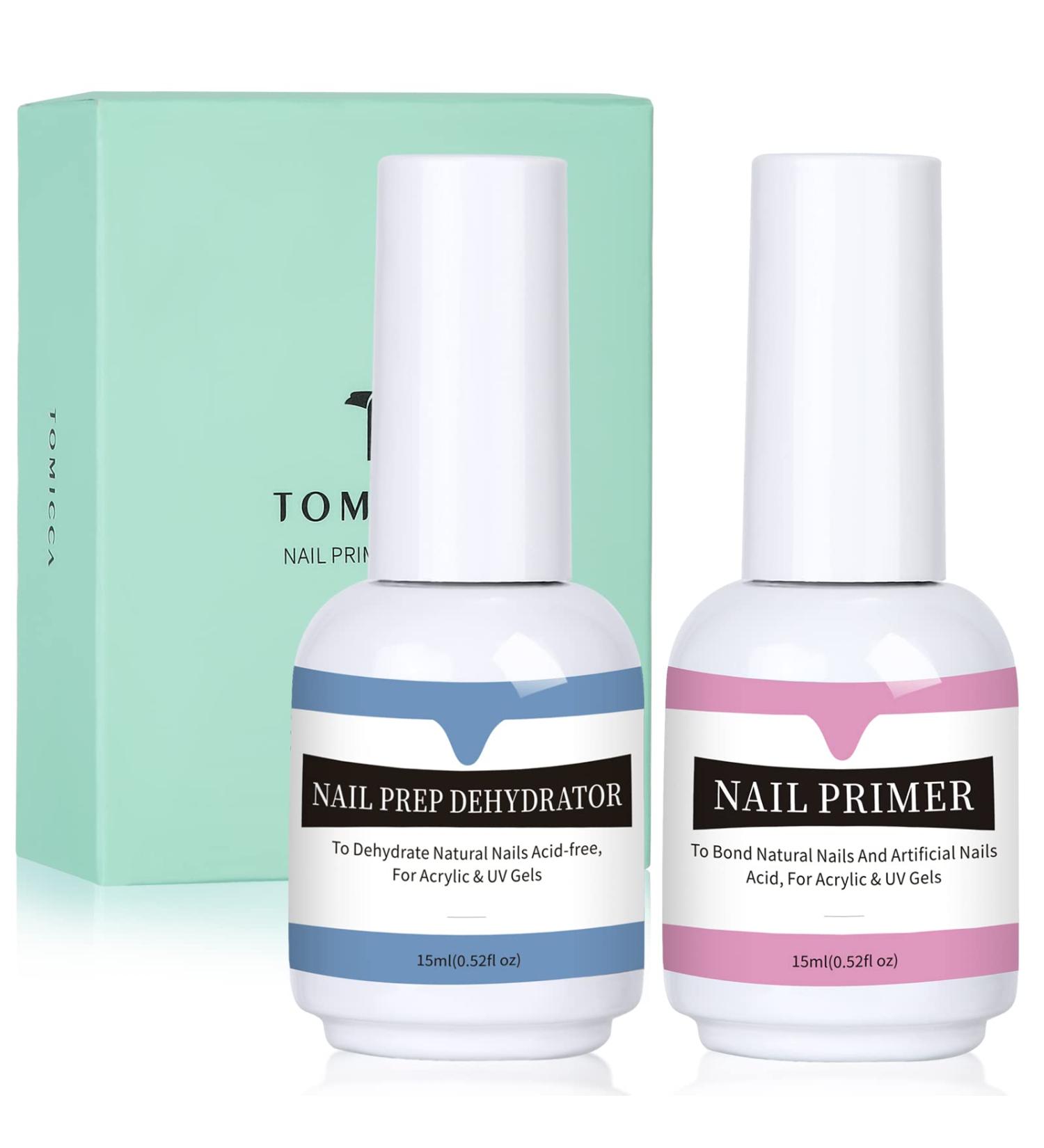 TOMICCA Nail Dehydrator and Primer Set - Professional Acid-Free Natural Prep Dehydrator for Acrylic Powder and Gel Nail Polish 15ml/0.52oz - Buy Online on SooperMarket.com