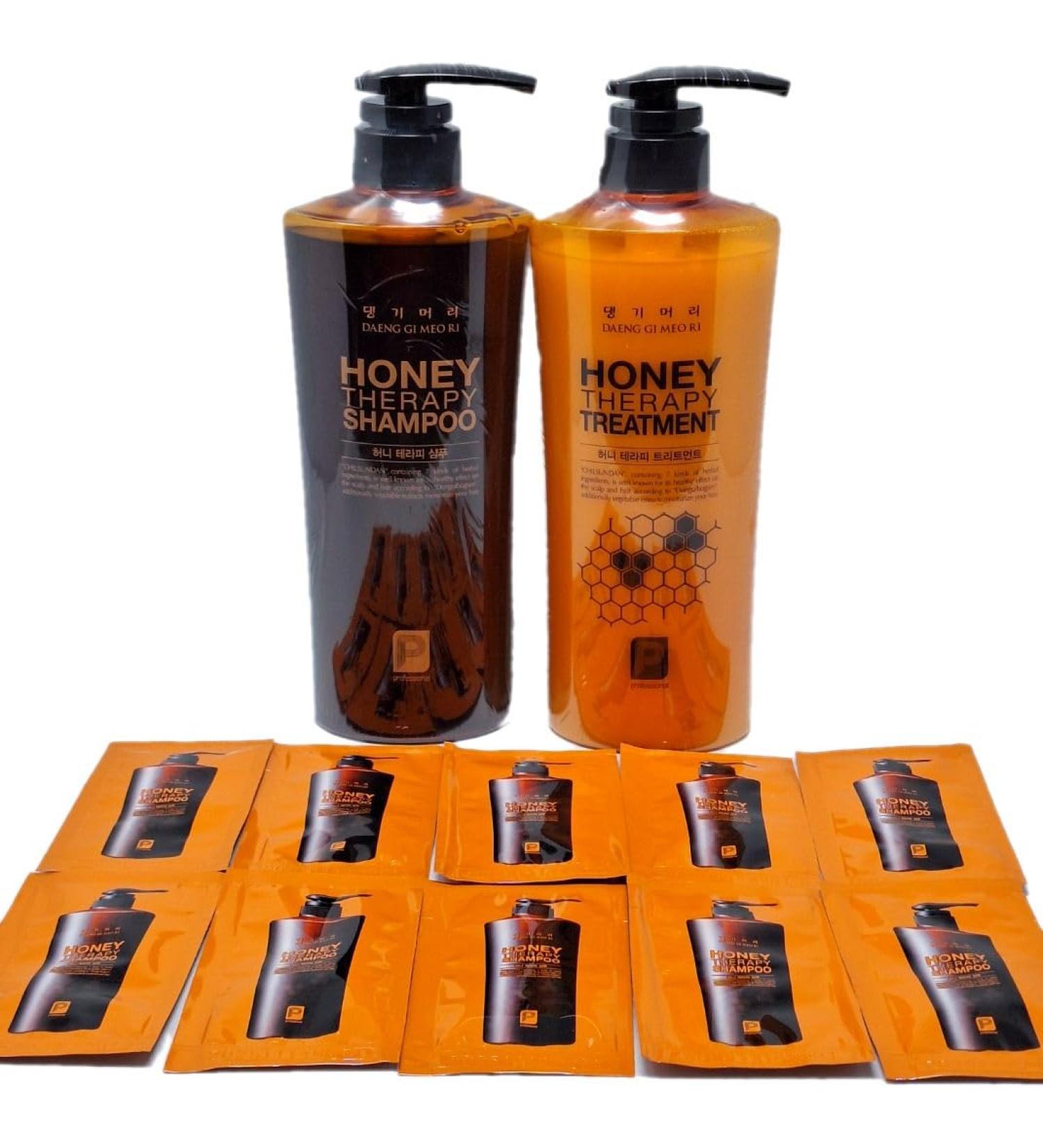 Daeng Gi Meo Ri Honey Therapy Shampoo & Treatment Set (16.9 FL. OZ) | Includes 10 Samples | Best International Shipping - Buy Online on SooperMarket.com