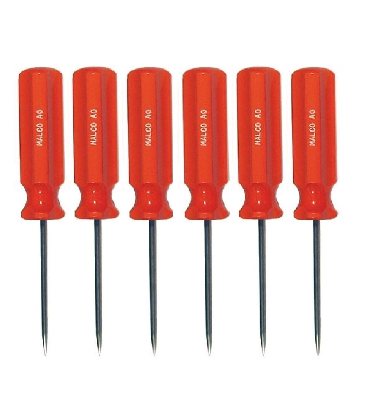 Malco A0 1/8 in. Scratch Awl with Regular Grip 6-Pack