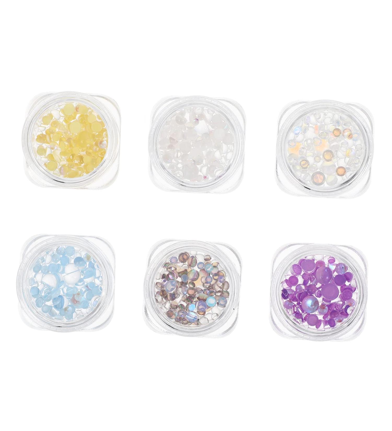 Mikinona 6 Boxes Art Glitter Stylish Stickers Delicate Sparkly Manicure Nial Manicures Crystal Paillettes Lovely Nail of Studs Decor DIY Fake Decorations Colorful Sequins Beads Ornaments - Buy Online on SooperMarket.com