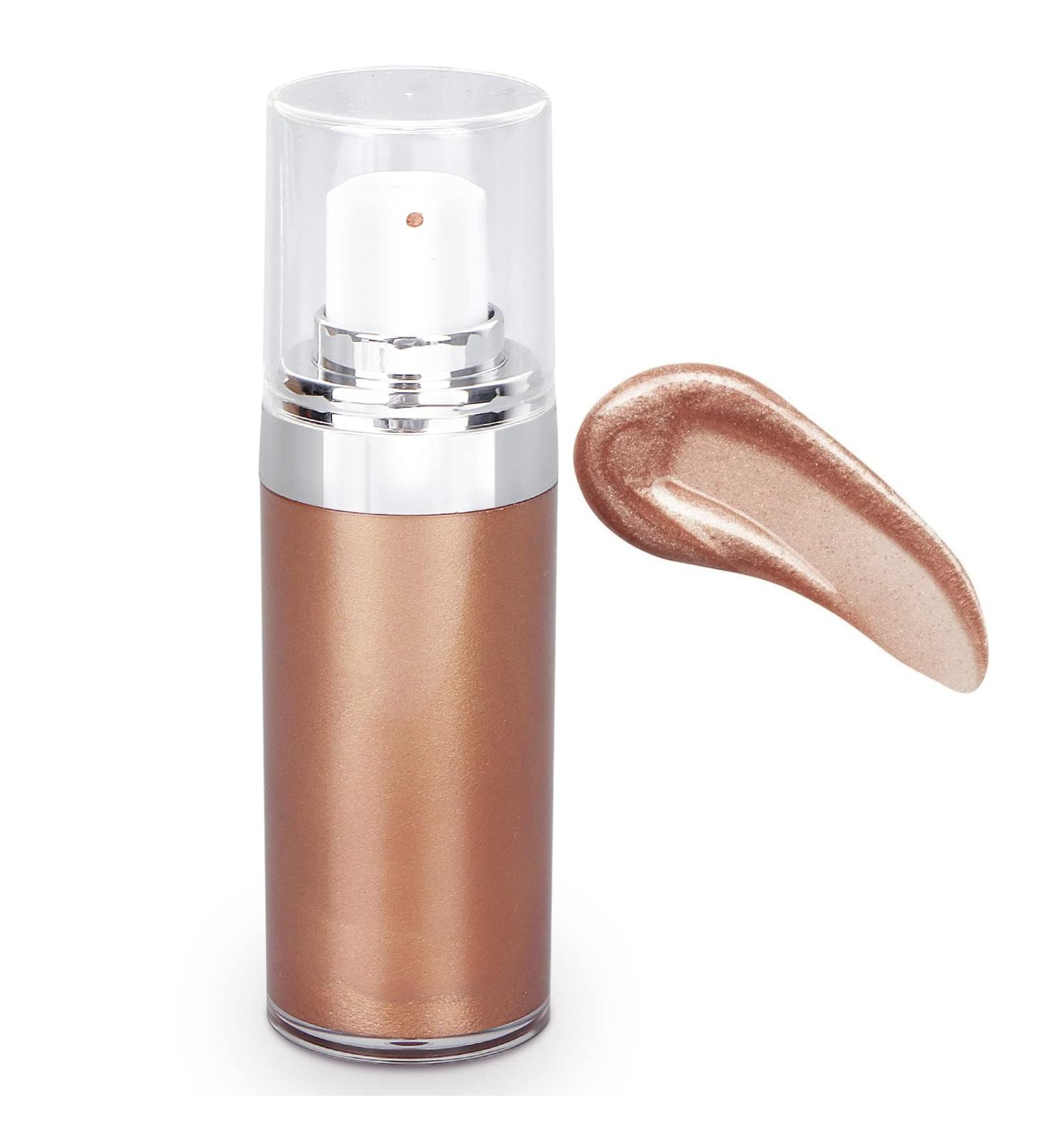 Glitter Body Makeup Liquid Cream - Shiny Face & Skin Highlighter Lotion for a Natural Glow - Prismatic Finish in Bronze Gold - Buy Online on SooperMarket.com