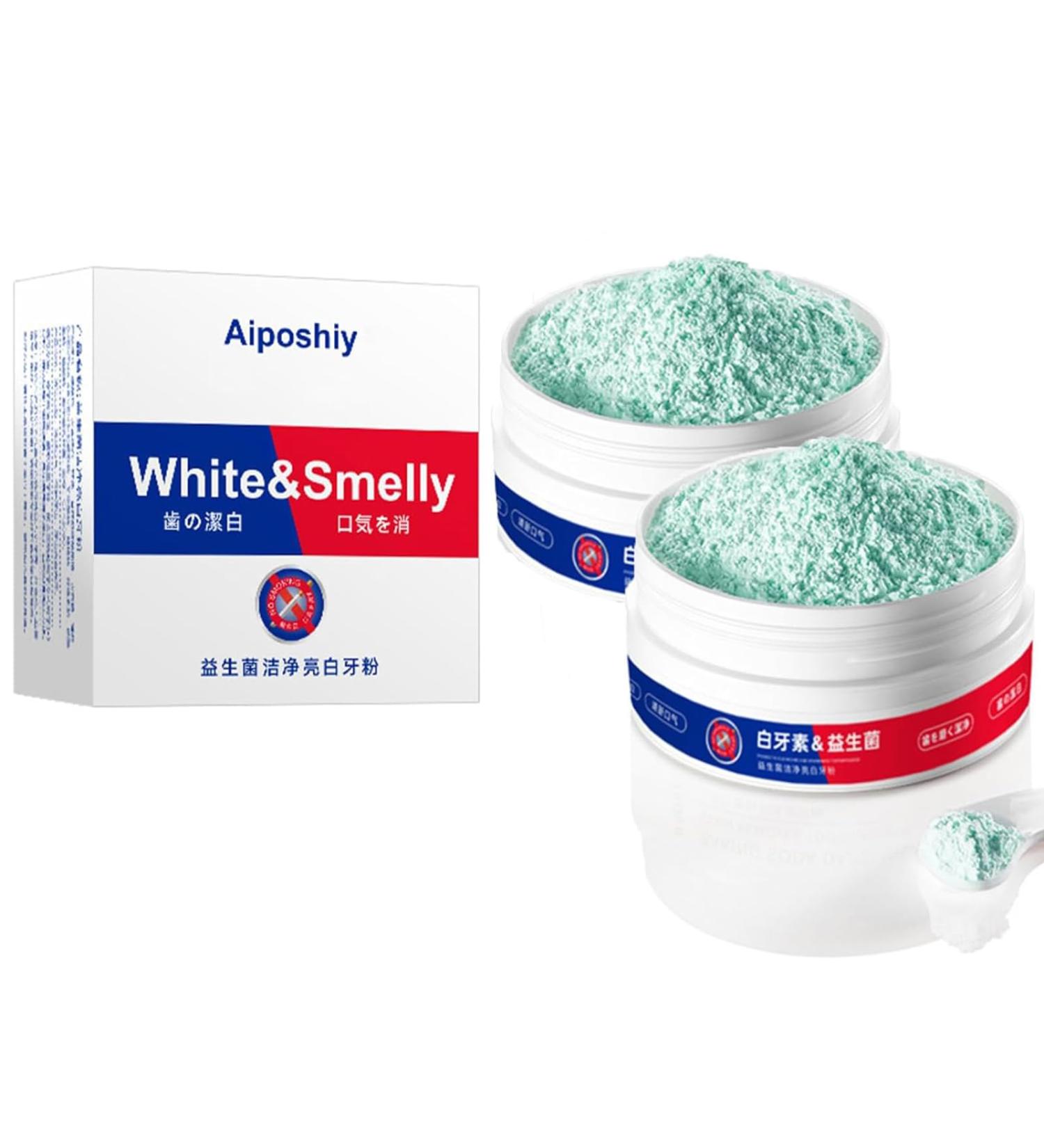 Aiposhiy Teeth Whitening Powder - Probiotic Mint Tooth Cleaning Powder for Spot Removal (2PCs) | Effective Whitening Solution - Buy Online on SooperMarket.com