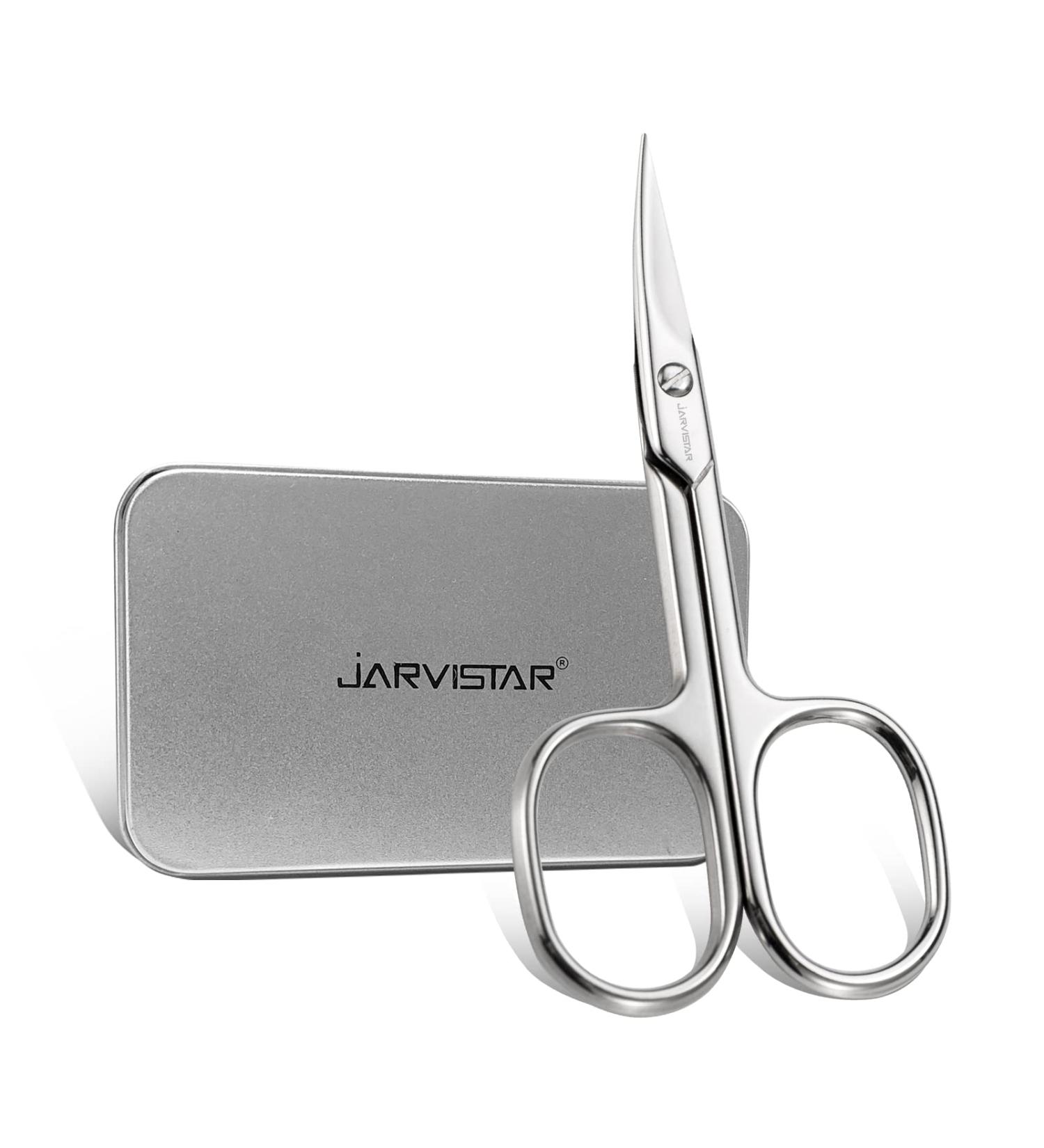 Jarvistar Curved Nail Scissors - Extra Sharp Stainless Steel Manicure & Pedicure Tools for Cuticles Eyebrows and Dry Skin | 95mm Multi-Purpose Beauty Scissors - Buy Online on SooperMarket.com