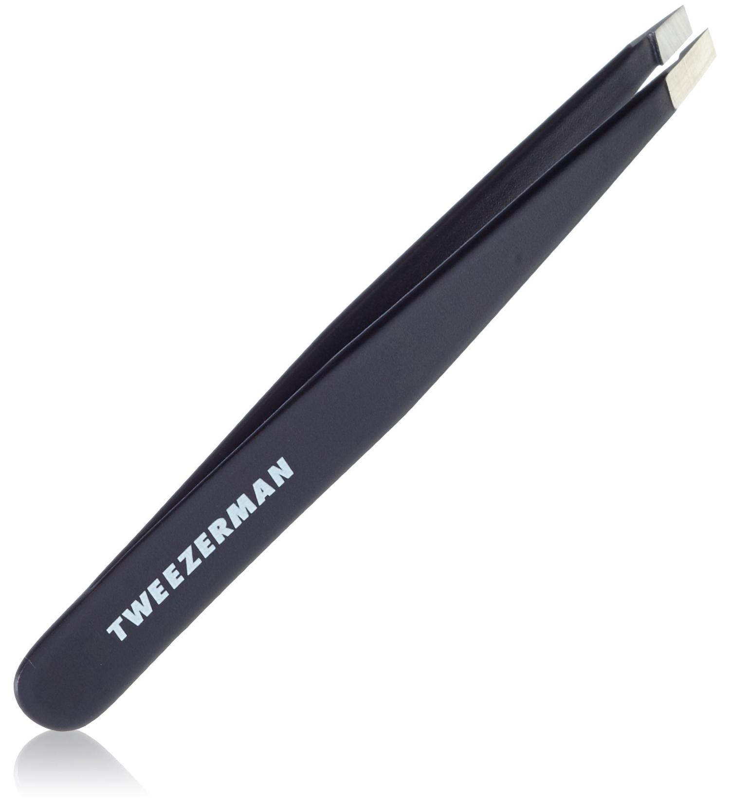 Tweezerman Stainless Steel Slant Tweezer  Black