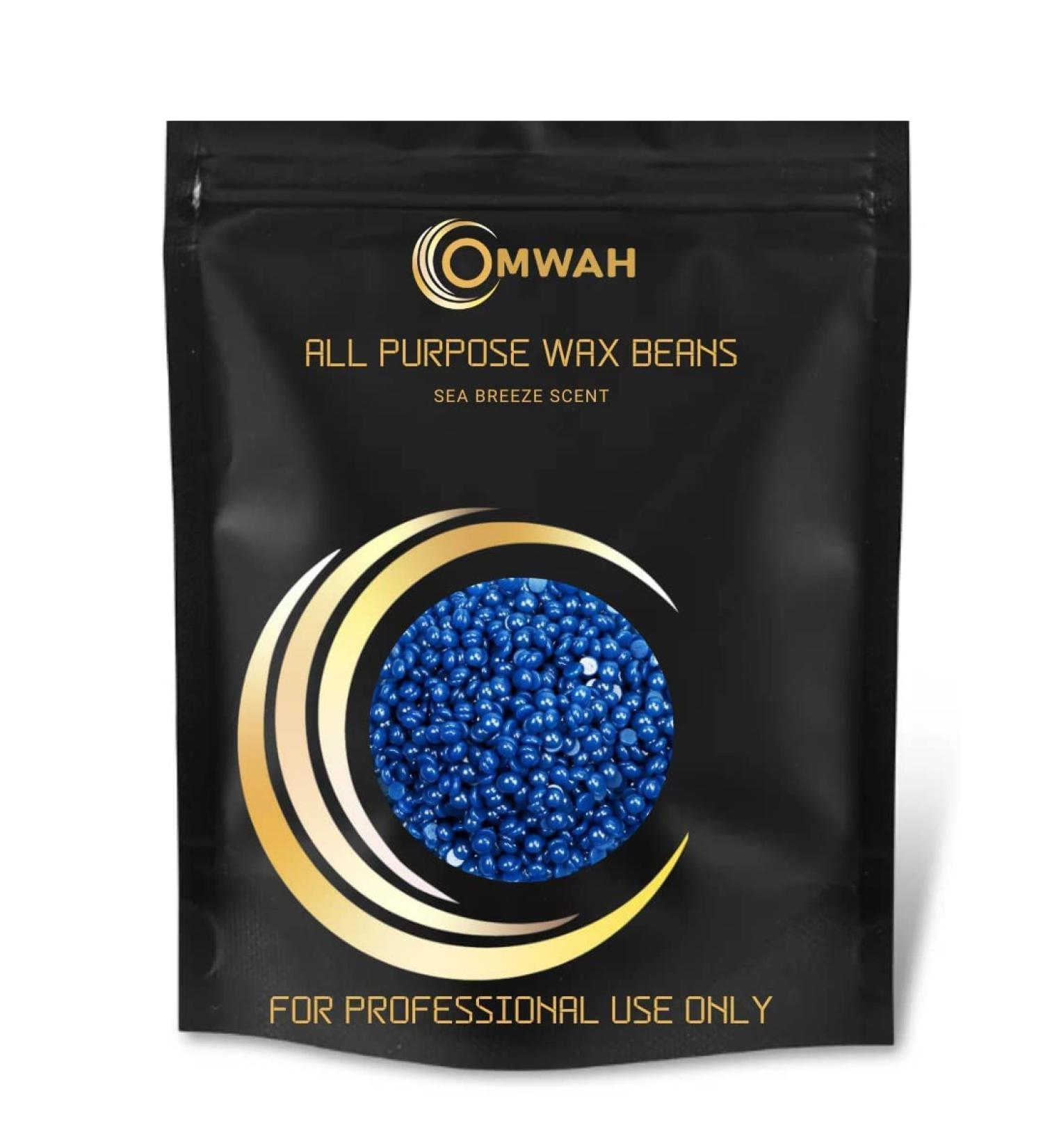 OMWAH Hard Wax Beads - Painless Hair Removal Wax Beans with Beeswax (Sea Breeze) 15.5 OZ - Buy Online on SooperMarket.com
