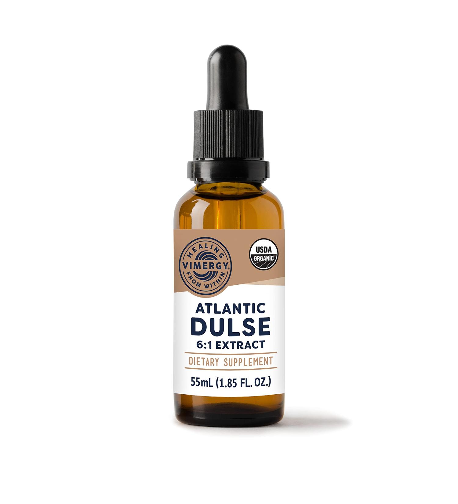 Vimergy Organic Atlantic Dulse Extract 55ml - Liquid Seaweed Supplement for Healthy Eyesight and Thyroid - Alcohol-Free, Gluten-Free, Vegan & Paleo Friendly - Buy Online on SooperMarket.com