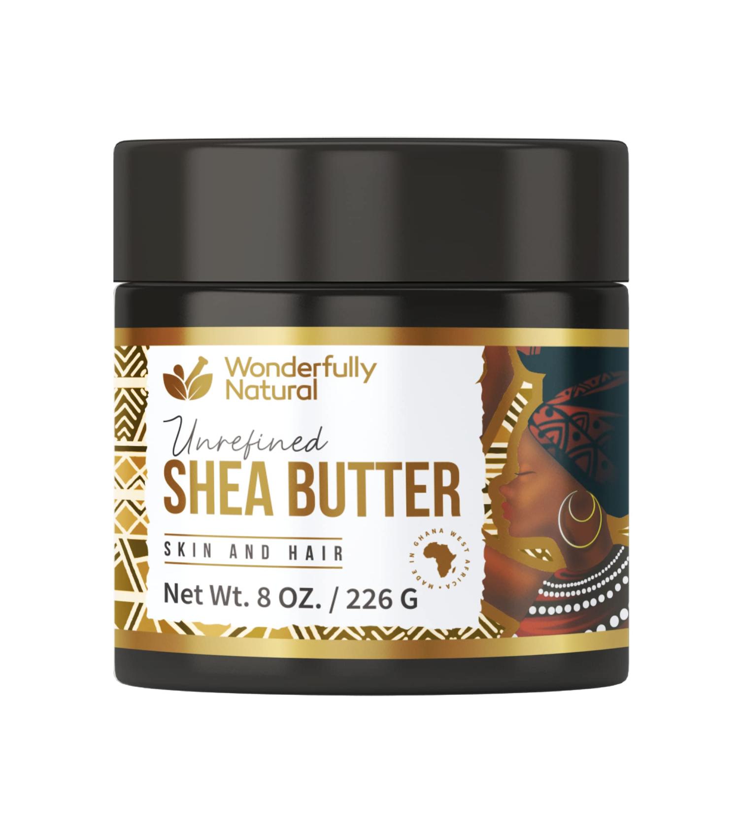 Unrefined Shea Butter - African Organic Ivory & Raw  Use Alone or In DIY Cream, Soap & More! - Vitamins Rich, Natural Healing for Eczema, Stretch Marks, Moisturizing Dry Skin & Hair Care 8 OZ