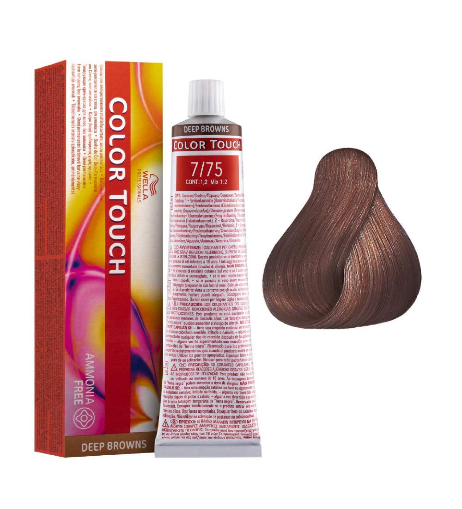 WELLA 7/75 Blonde Medium Sand Mogano Color Touch without ammonia (1959) 60 ml Blonde_hair color 60 ml (1 pack)