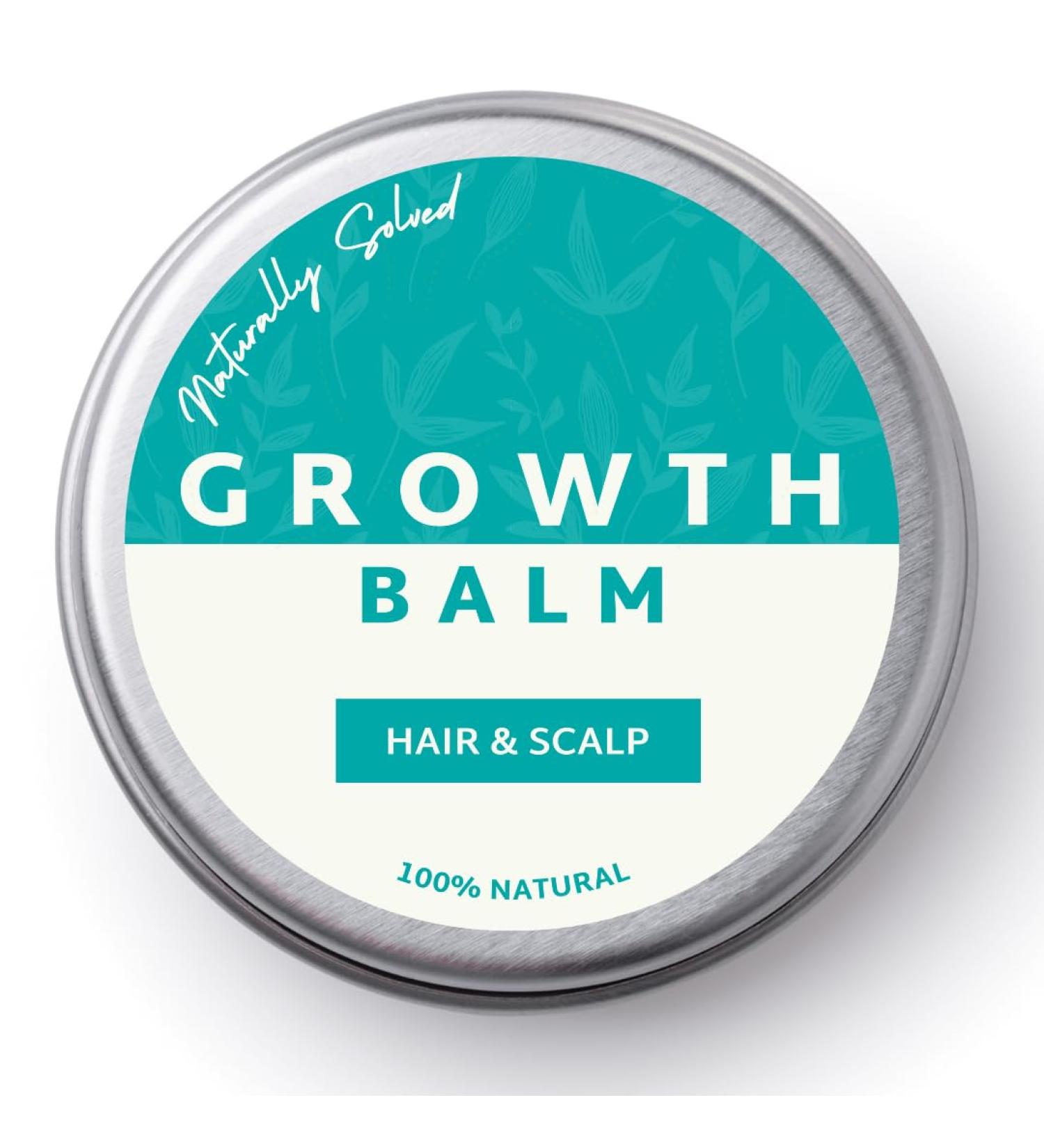 Naturally Solved Hair Growth Balm with Castor Oil & Rosemary Oil for Hair Growth: Blended for Fuller Thicker Hair - Includes Shea Mango Almond Jojoba Rice Bran Hemp and Coconut Oils - Buy Online on SooperMarket.com