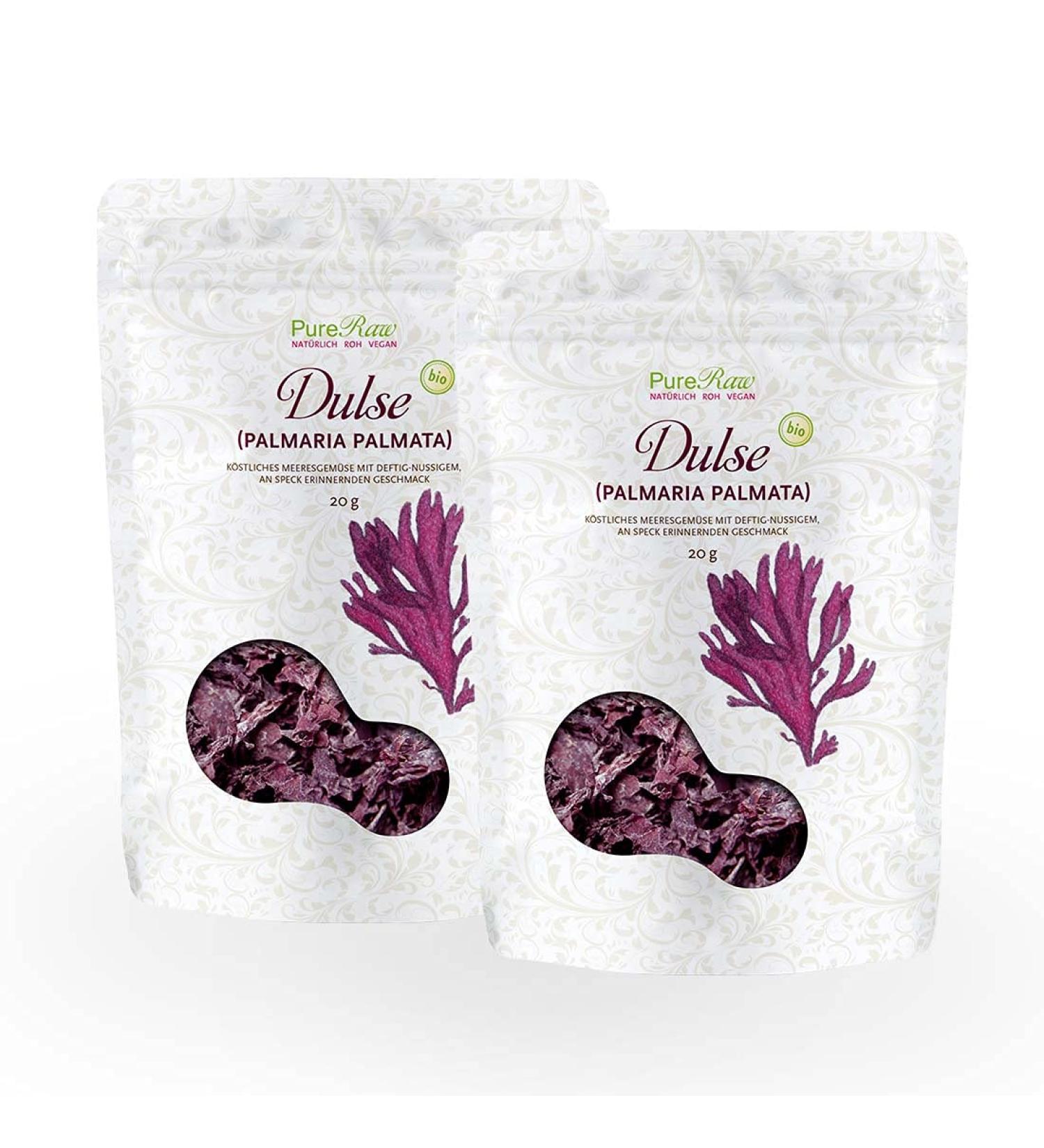 Buy Dulse Bio Atlantic Algae Leaves - Organic Raw Wild Seaweed (40g) | Vegan Umami Vegetable Bacon | Pureeraw - International Shipping Available - Buy Online on SooperMarket.com