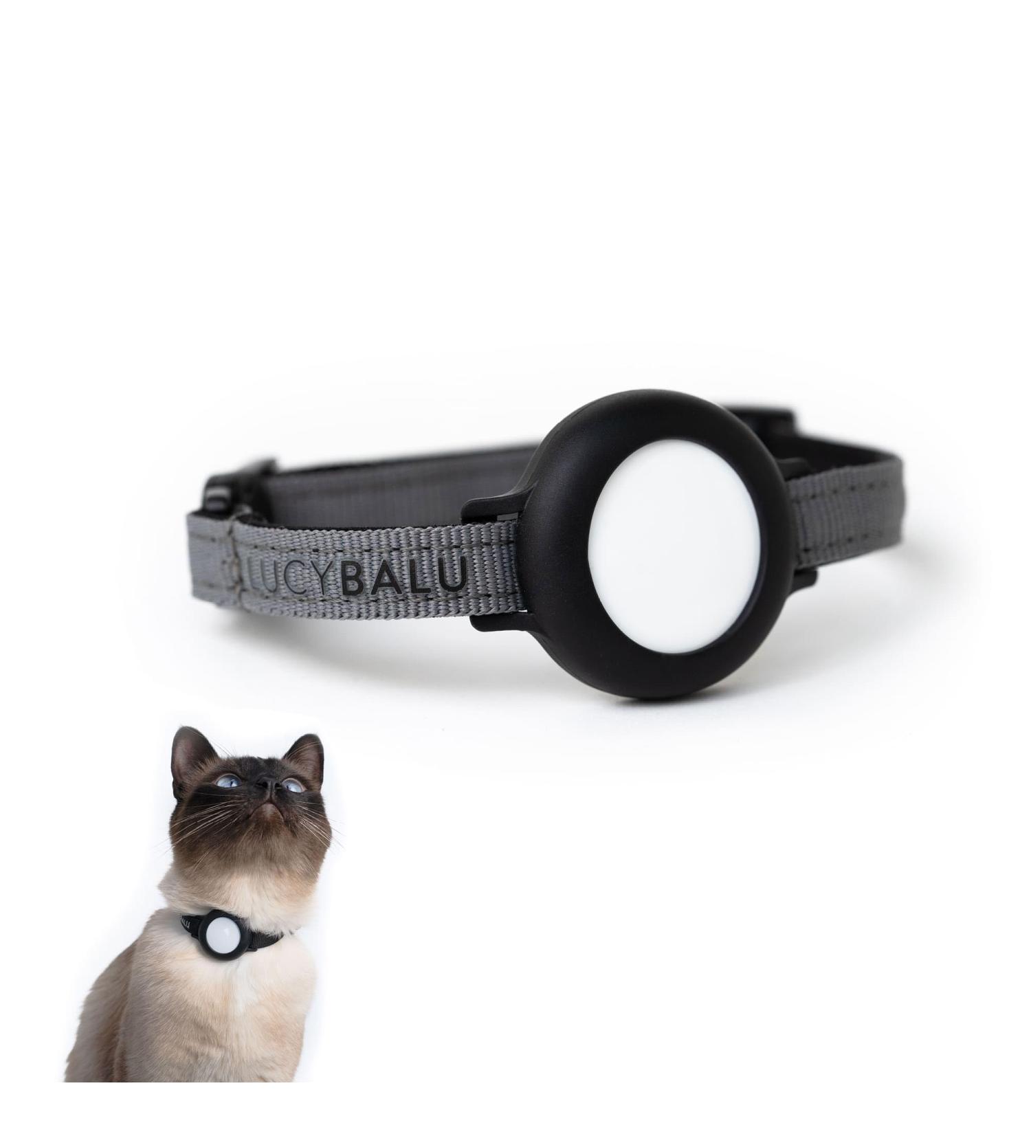 Lucybalu Premium Airtag Katzenhalsband | Tear-Resistant Nylon Collar for Cats | Apple Airtag Compatible | Durable Cat Tracker | Anthracite Design - Buy Online on SooperMarket.com