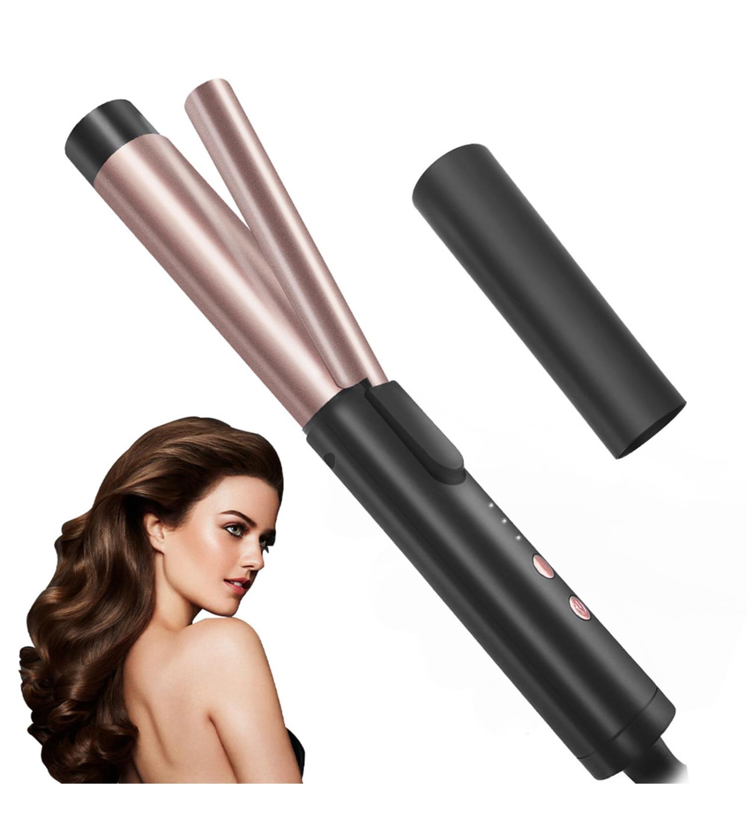 25mm Electric Hair Curling Iron | Portable Adjustable Curler with Heat-Resistant Sleeve & 360 Rotating Cord - Buy Online on SooperMarket.com