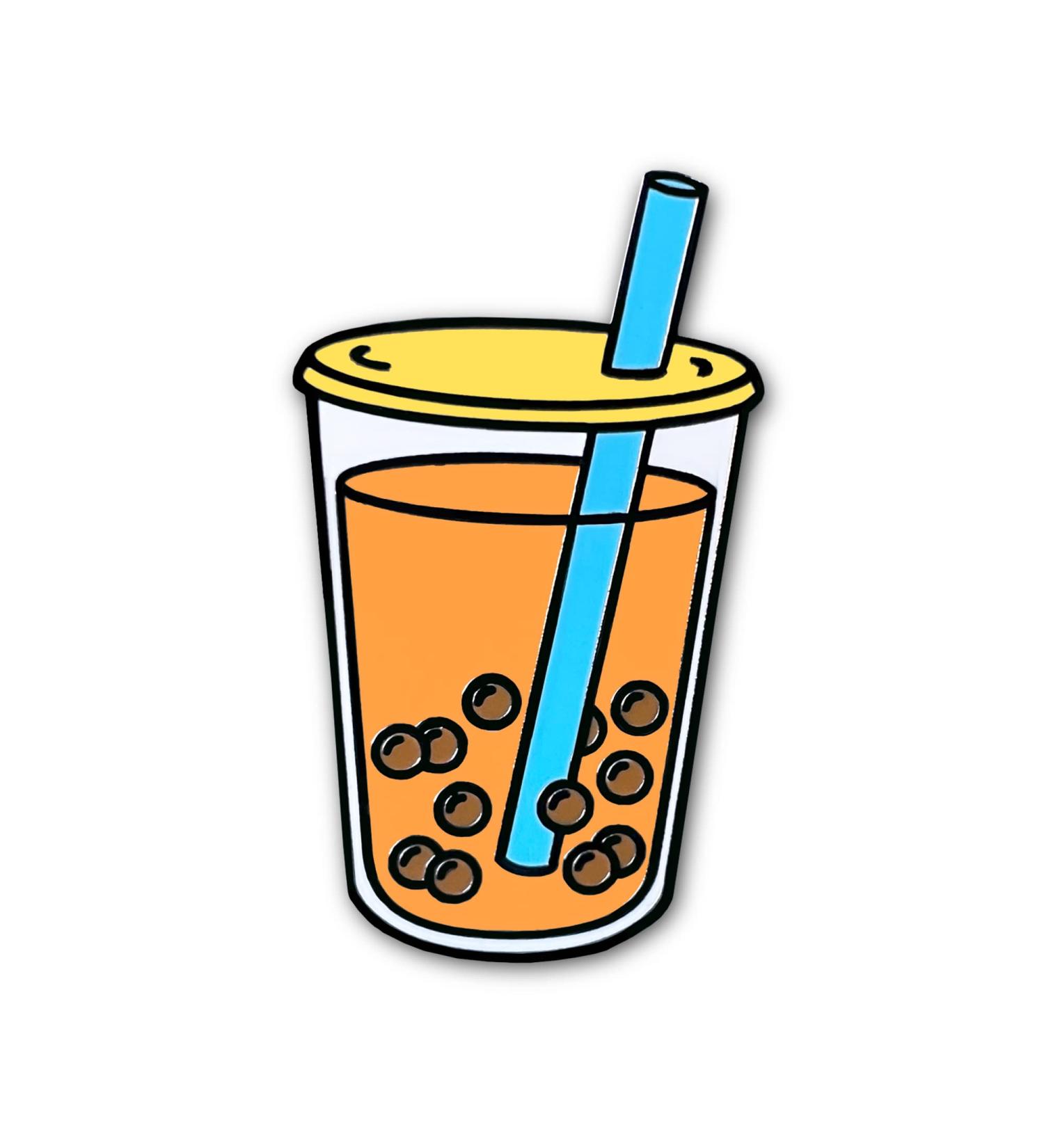 On Point Pins Boba Bubble Thai Tea Tapioca Pearl Milk Tea Brooch Badge Enamel Lapel Pin - Buy Online on SooperMarket.com