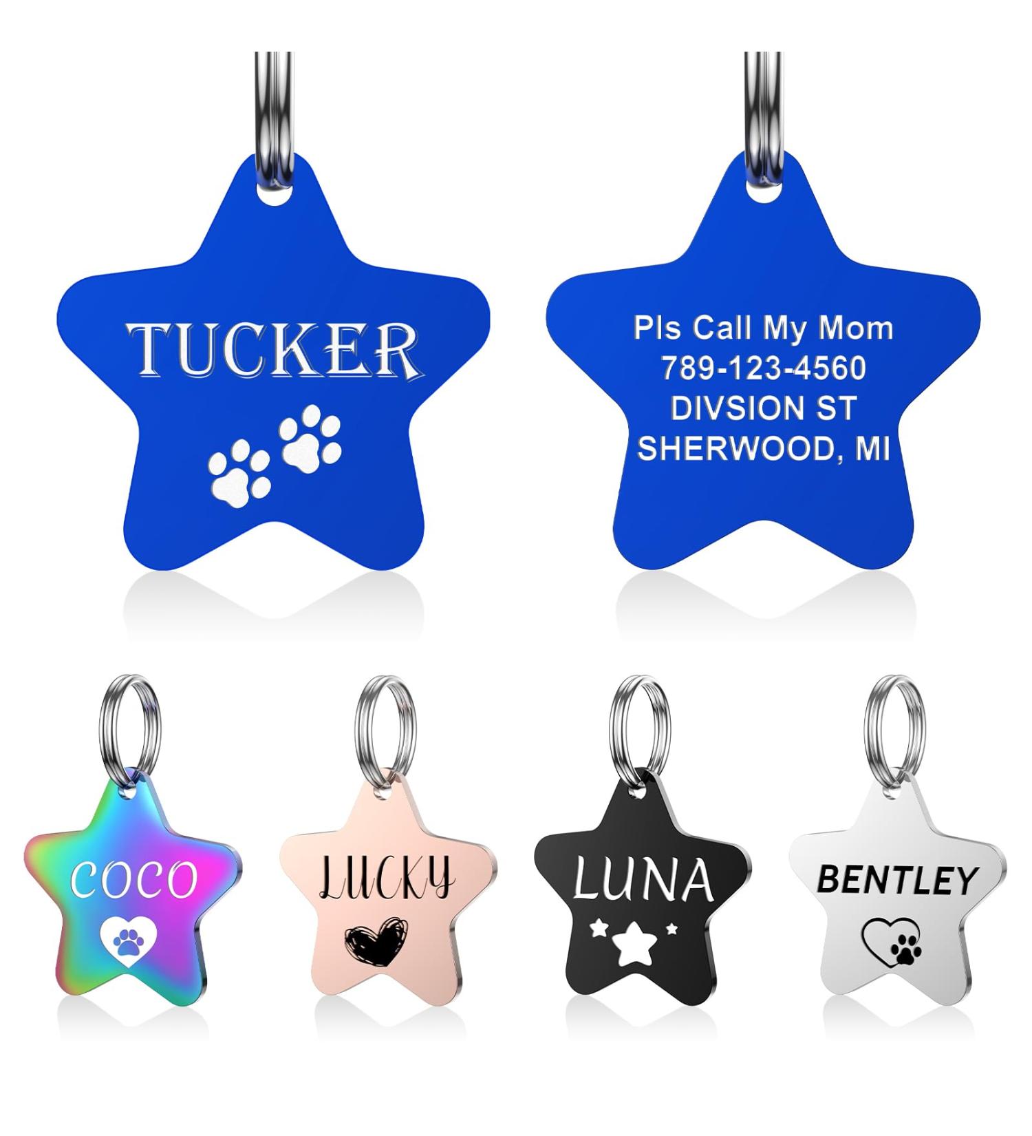 Personalized Yehanti Dog Tags - Engraved Stainless Steel Name Tags for Dogs Cats & Puppies - Custom Name Phone Address - International Shipping - Buy Online on SooperMarket.com